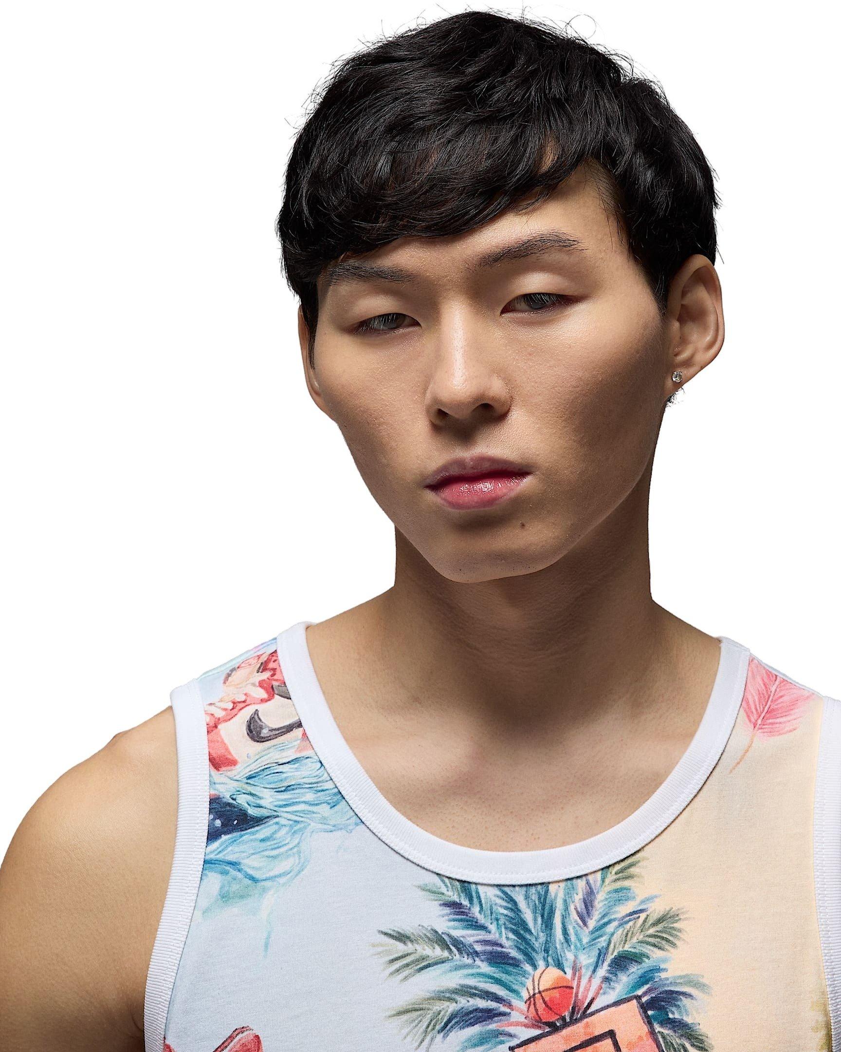 Jordan Men's Flight Essentials Flamingo Tank Top - White - WHITE Thumbnail View 3