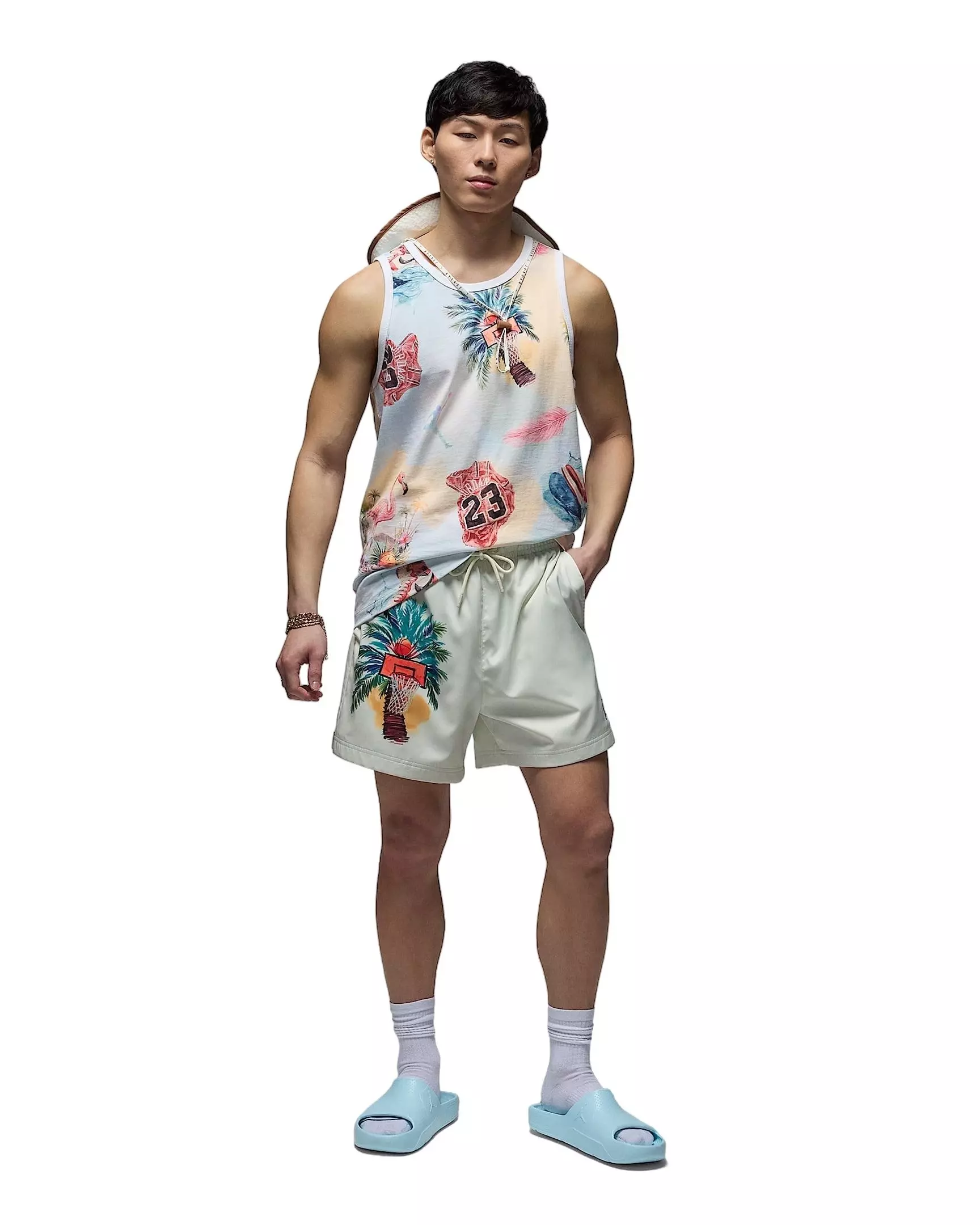 Jordan Men's Flight Essentials Flamingo Tank Top -White - WHITE