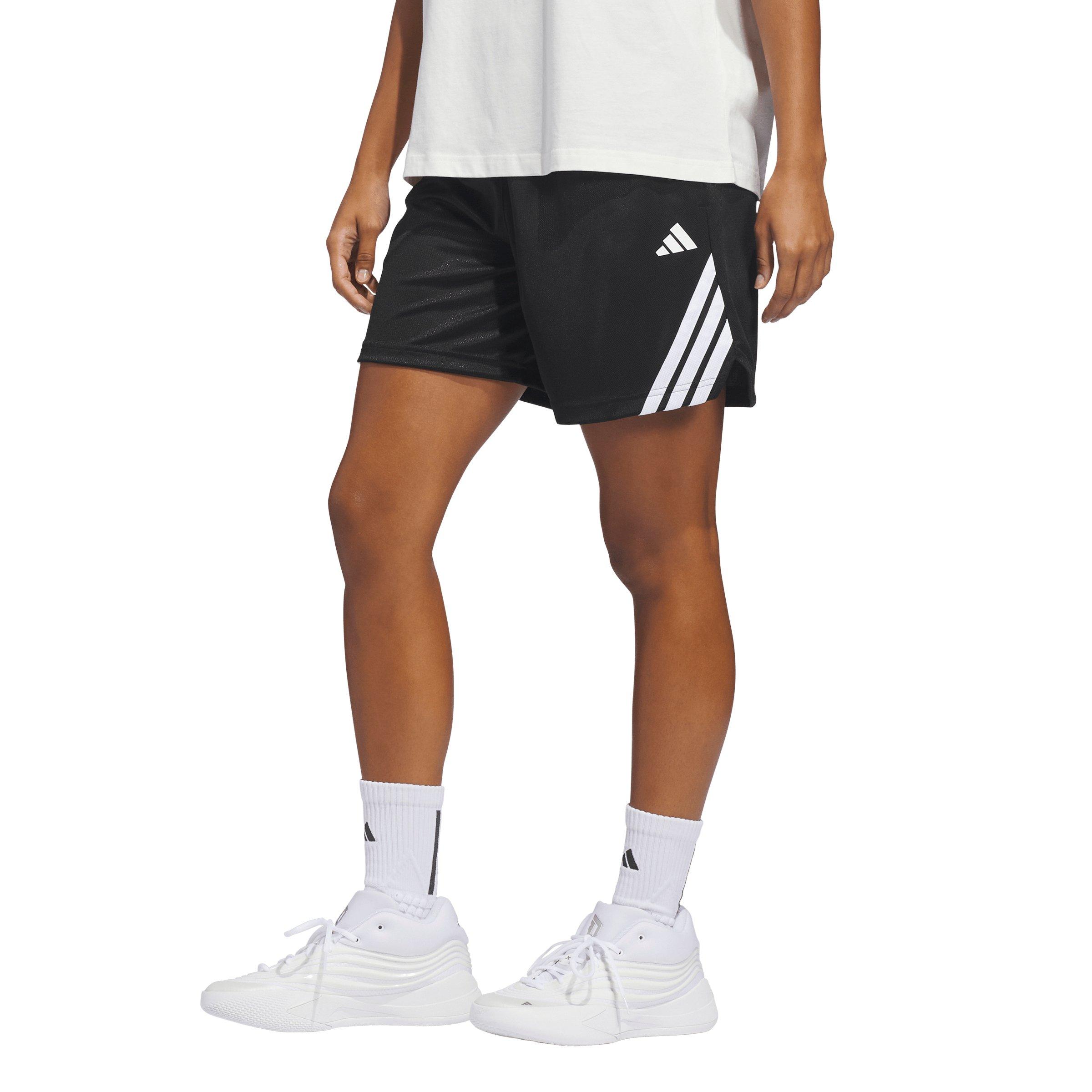 adidas Women's Basketball 3-Stripes Shorts - Black - BLACK Thumbnail View 1