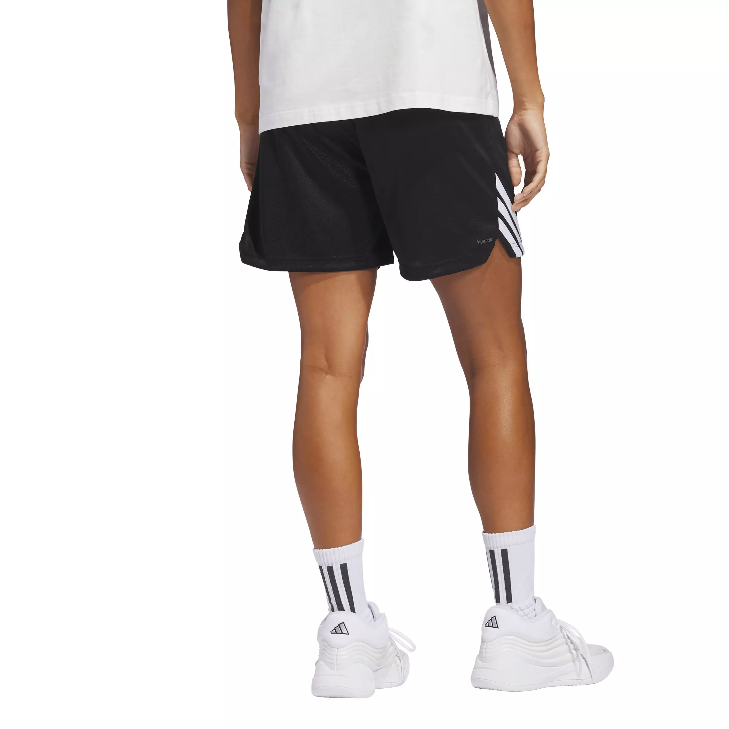 adidas Women's Basketball 3-Stripes Shorts-Black - BLACK