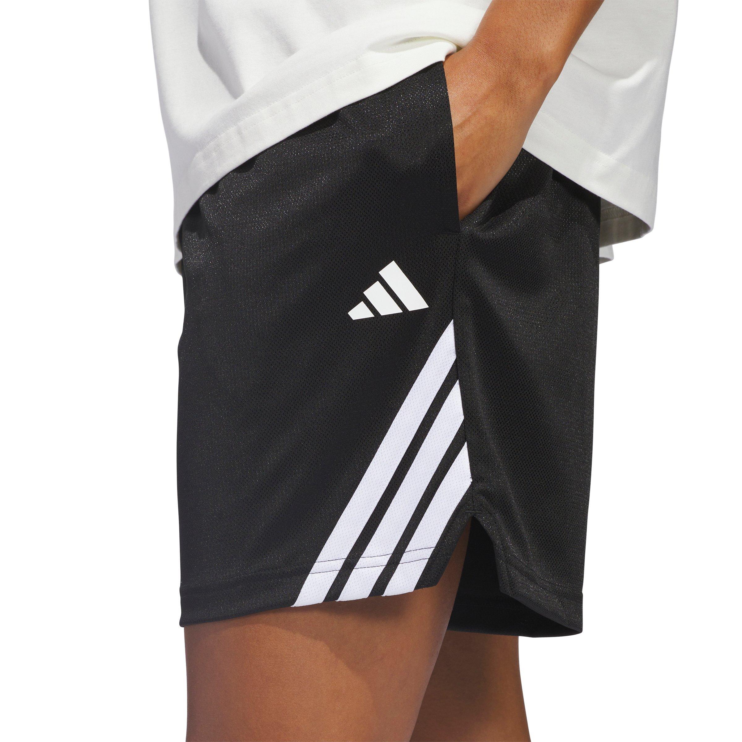 adidas Women's Basketball 3-Stripes Shorts-Black - BLACK Thumbnail View 3