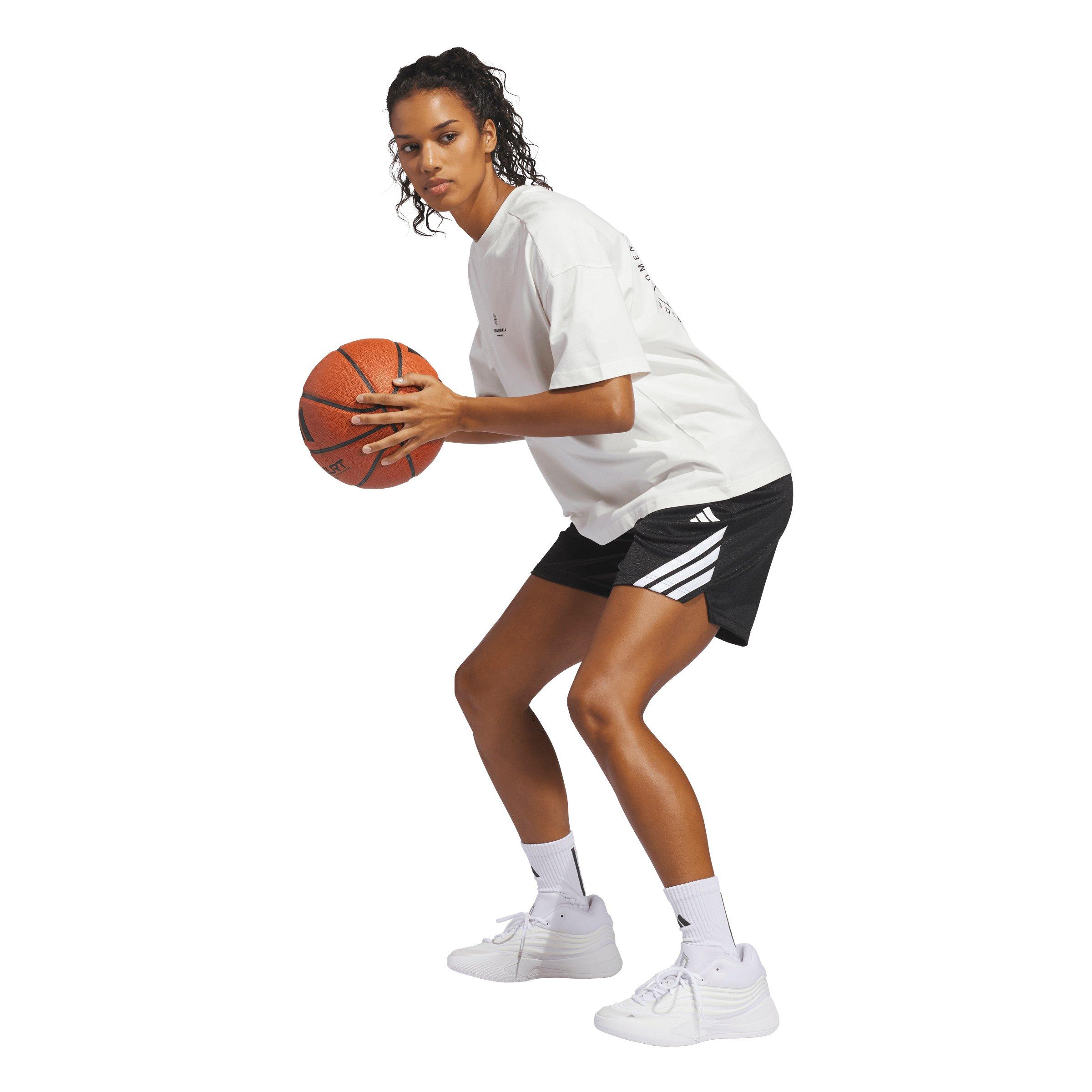 adidas Women's Basketball 3-Stripes Shorts - Black - BLACK Thumbnail View 5