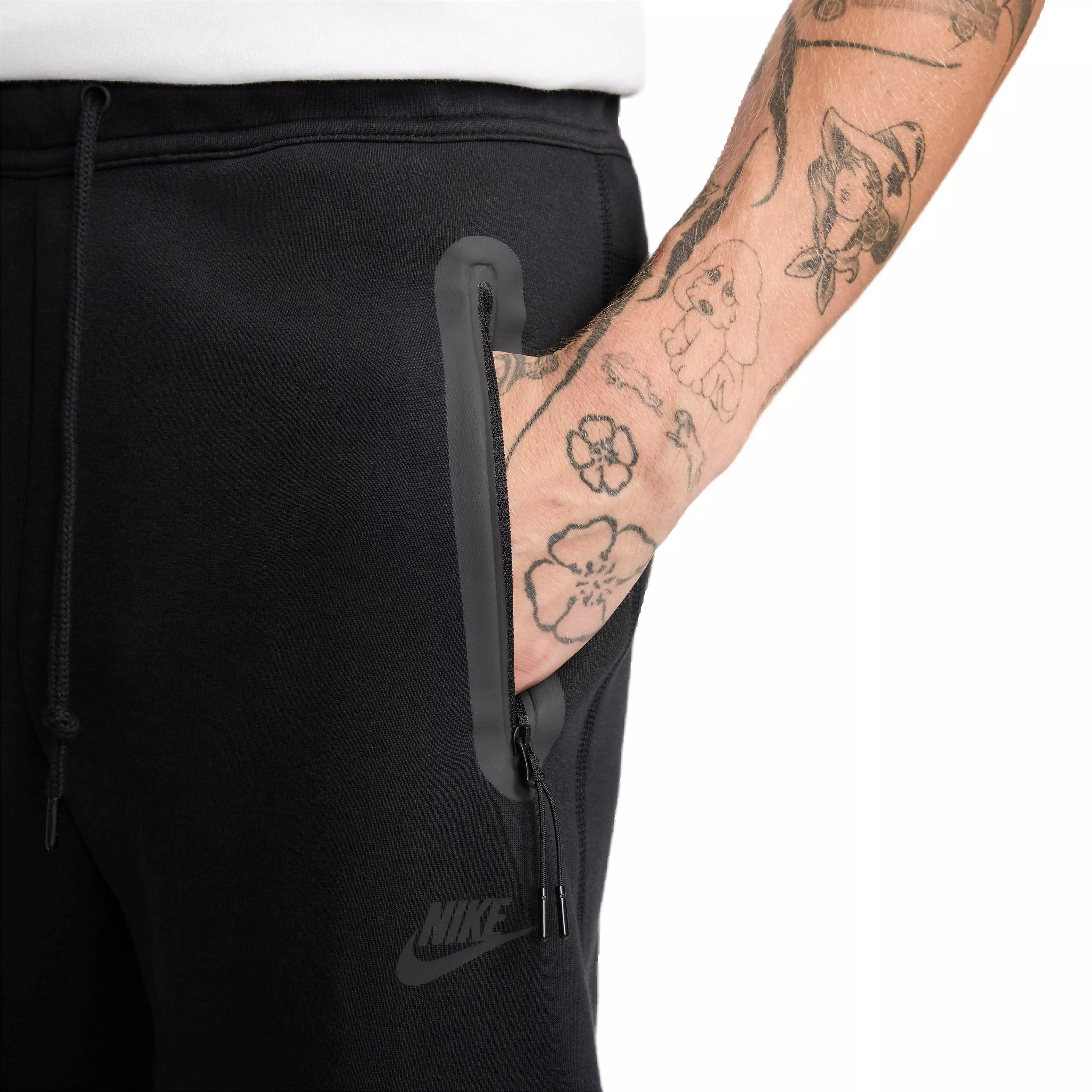 Nike Men's Tech Fleece Open-Hem Pants - BLACK