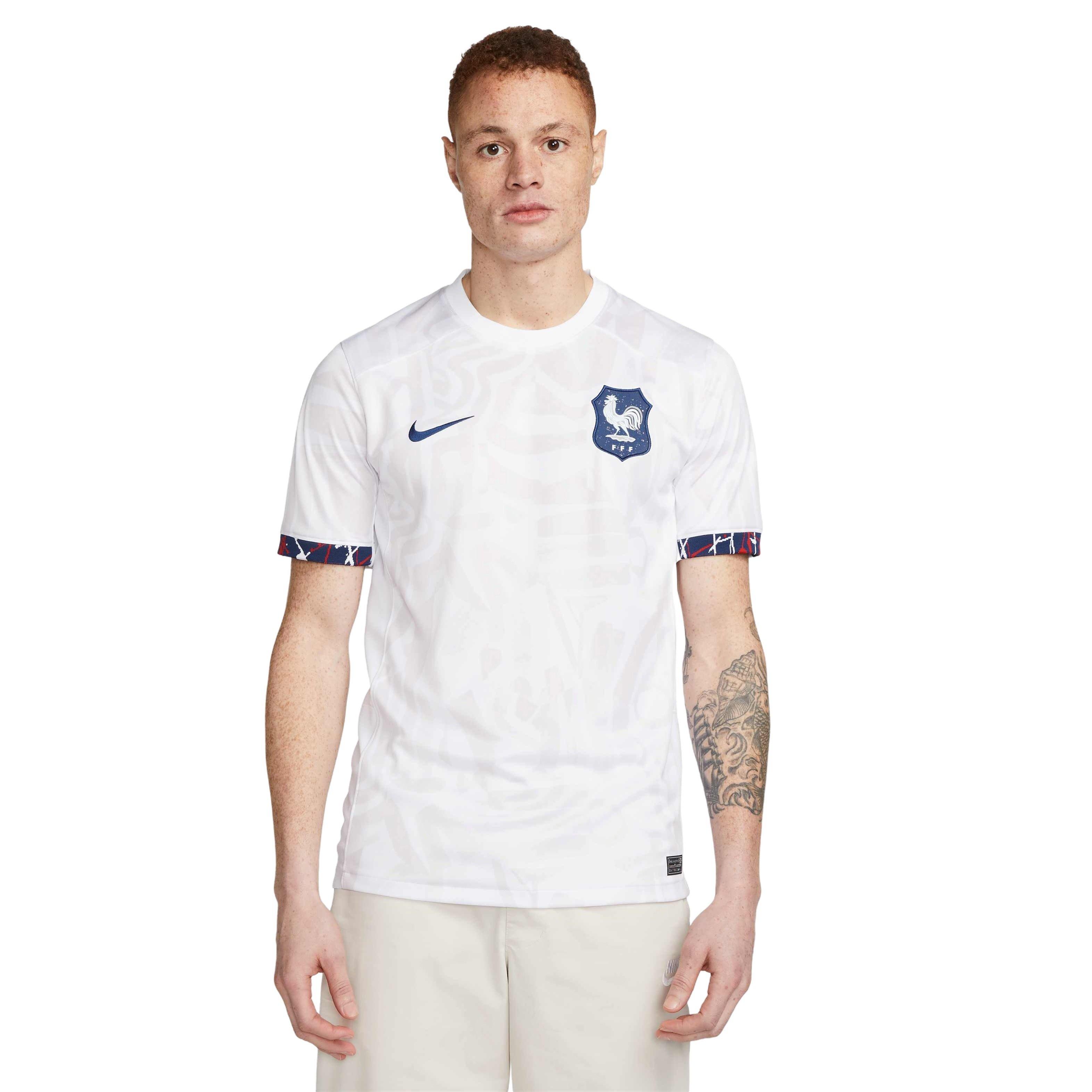 Nike Men's FFF Stadium Dri-FIT Away Soccer Jersey -White/Blue - WHITE/BLUE Thumbnail View 1