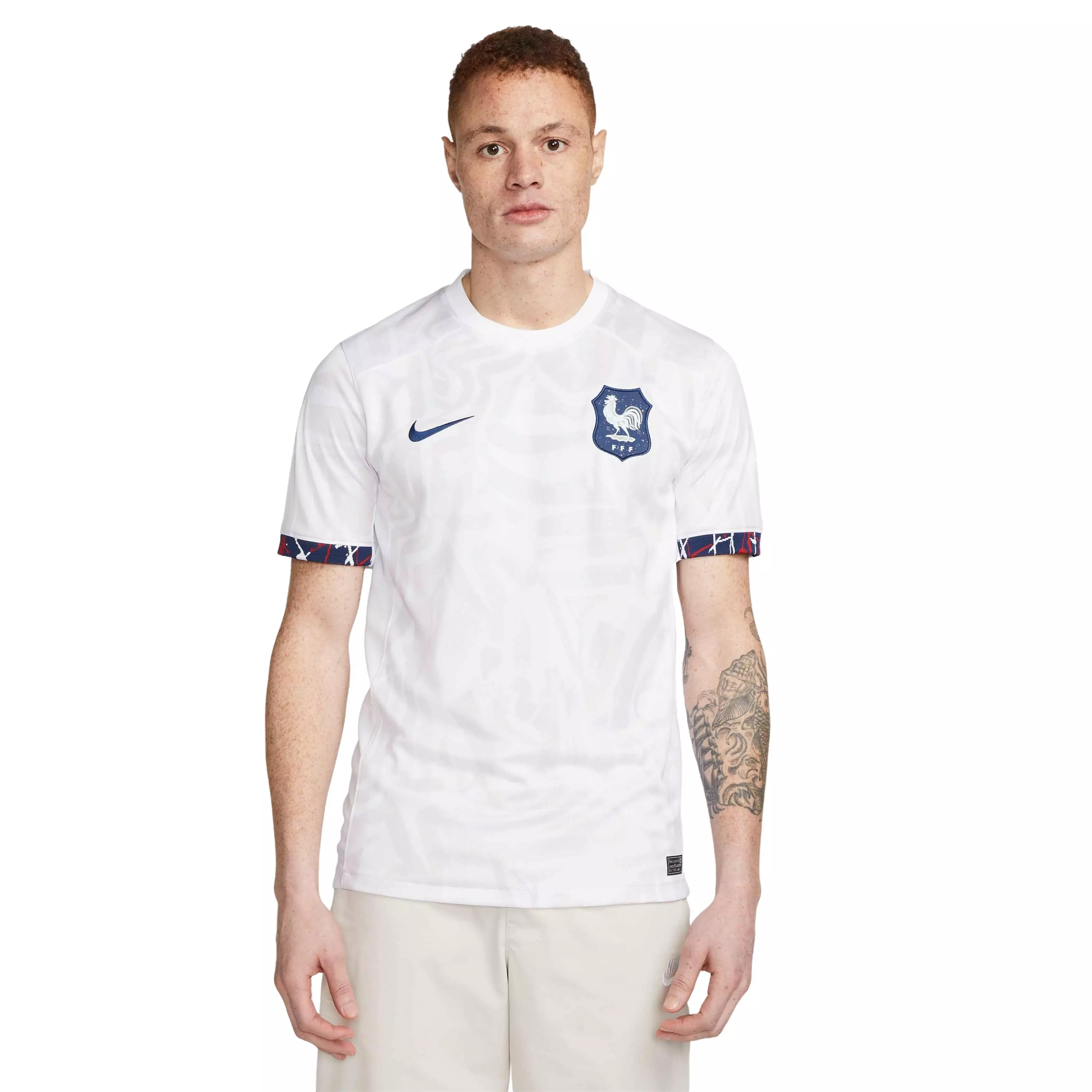 Nike Men's FFF Stadium Dri-FIT Away Soccer Jersey -White/Blue - WHITE/BLUE