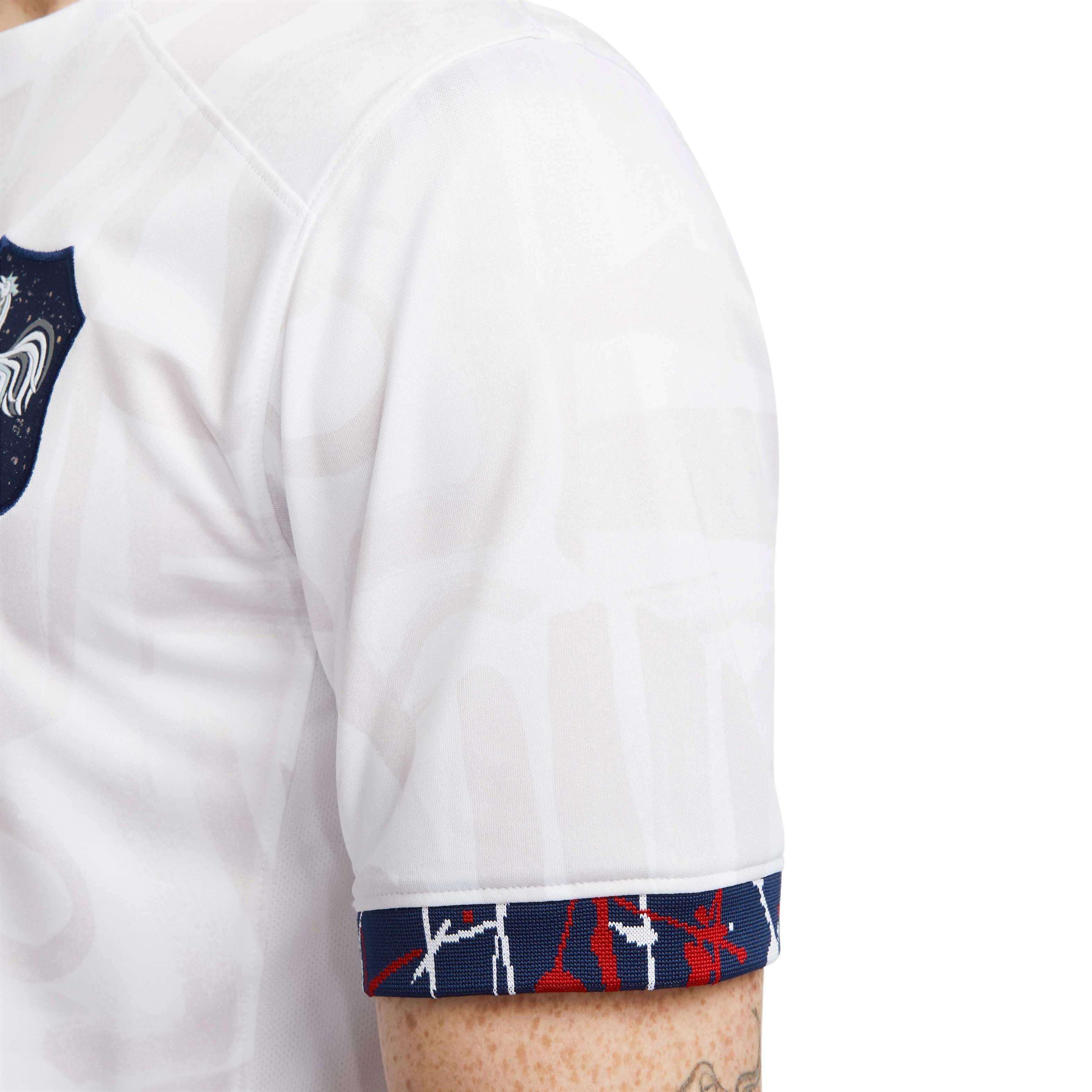 Nike Men's FFF Stadium Dri-FIT Away Soccer Jersey -White/Blue - WHITE/BLUE Thumbnail View 6