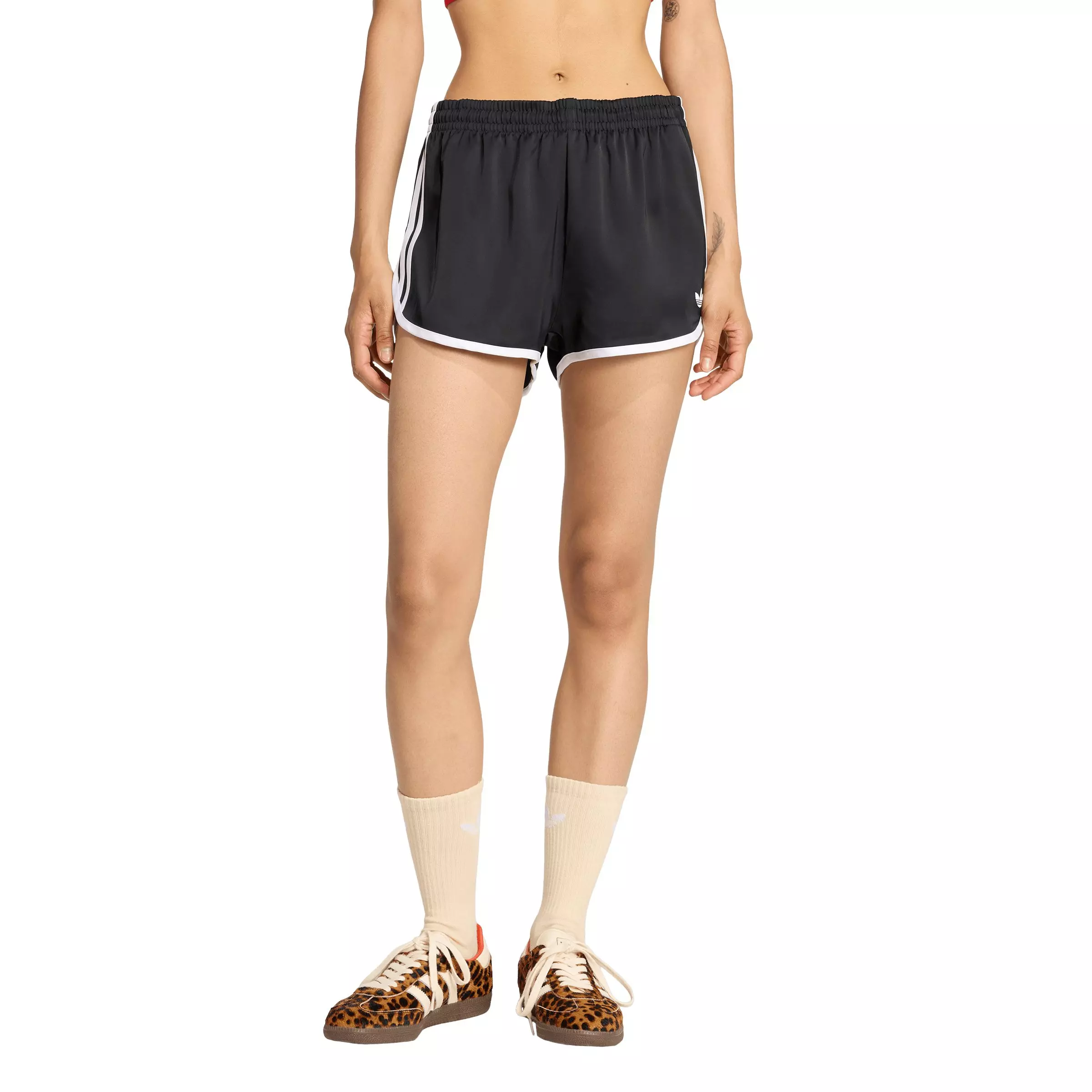 adidas Originals Women's 3-Stripes Sprinter Shorts -Black - BLACK