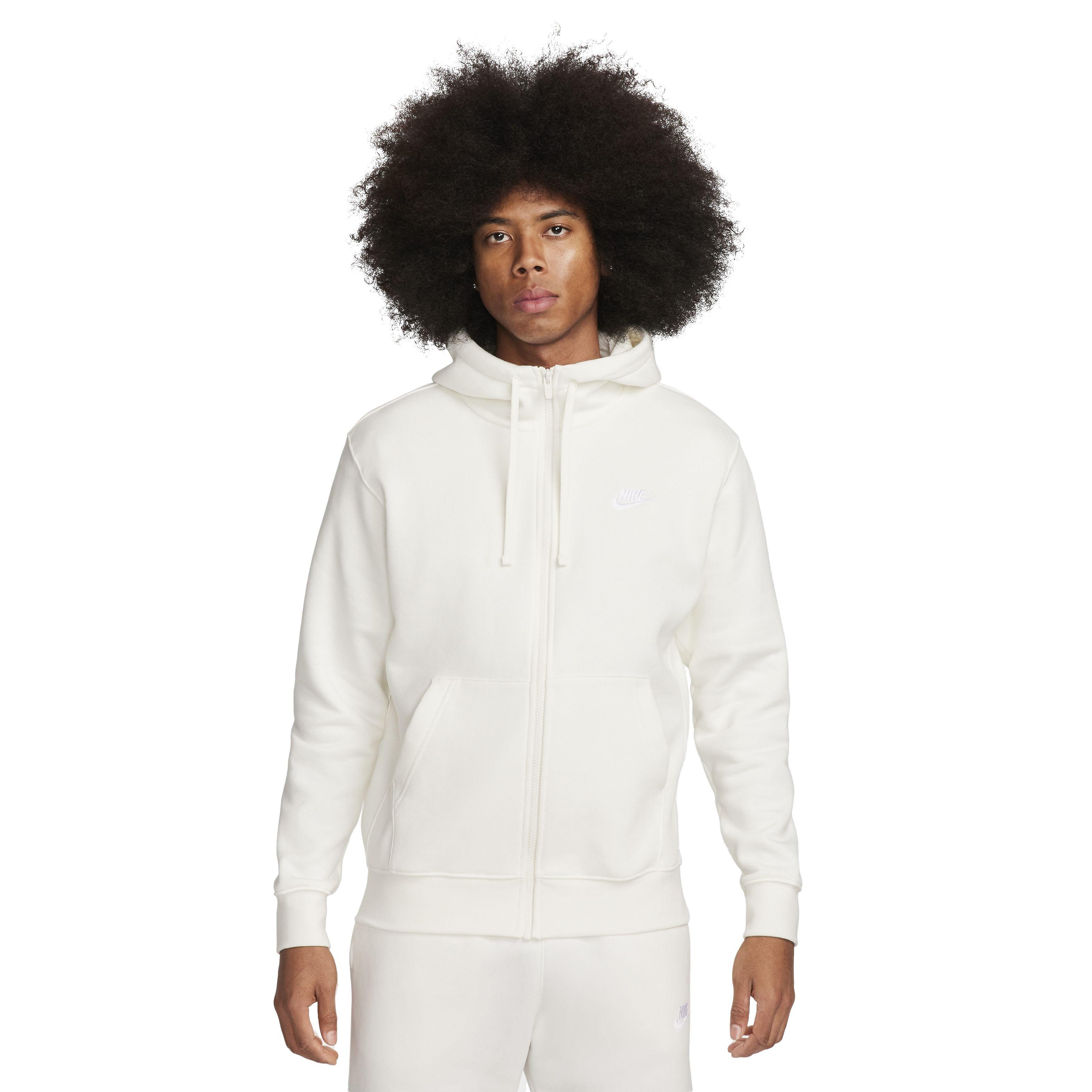 Nike Men's Sportswear Club Fleece Full-Zip Hooded Jacket - WHITE Thumbnail View 1