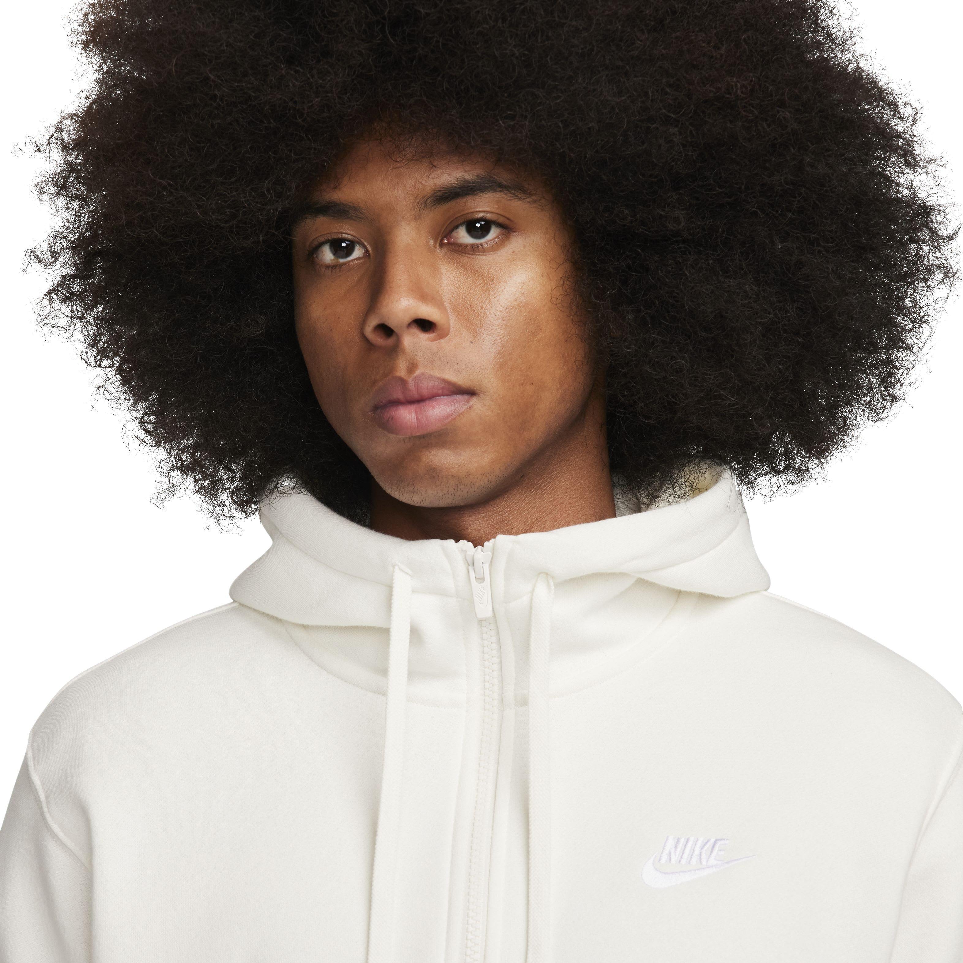 Nike Men's Sportswear Club Fleece Full-Zip Hooded Jacket - WHITE Thumbnail View 3