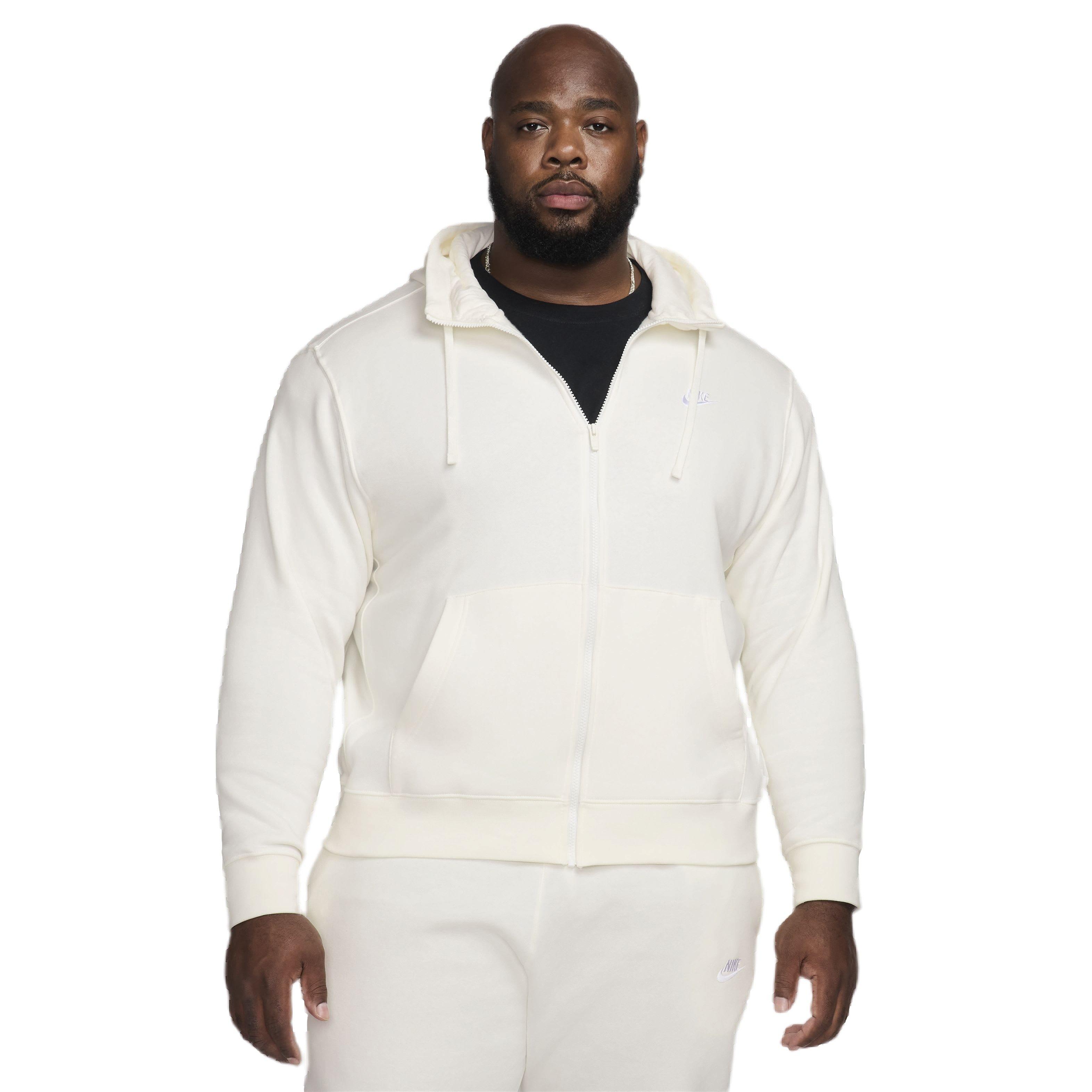 Nike Men's Sportswear Club Fleece Full-Zip Hooded Jacket - WHITE Thumbnail View 8
