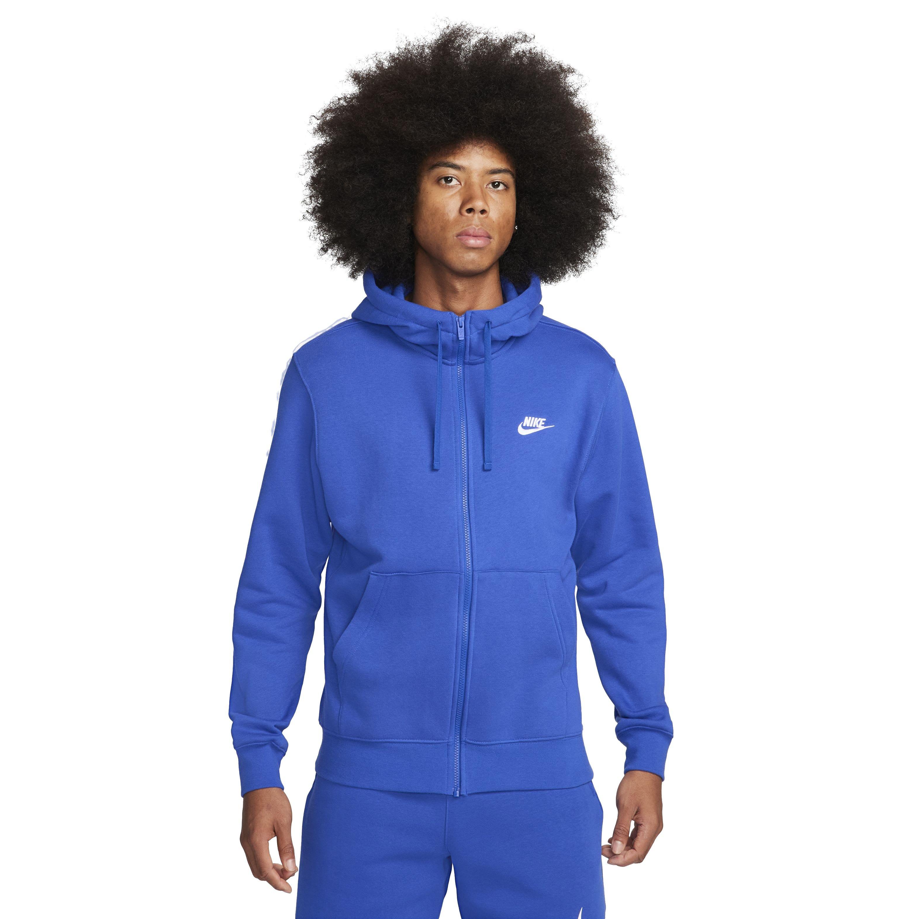 Nike Men's Sportswear Club Fleece Full-Zip Hooded Jacket - BLUE Thumbnail View 1