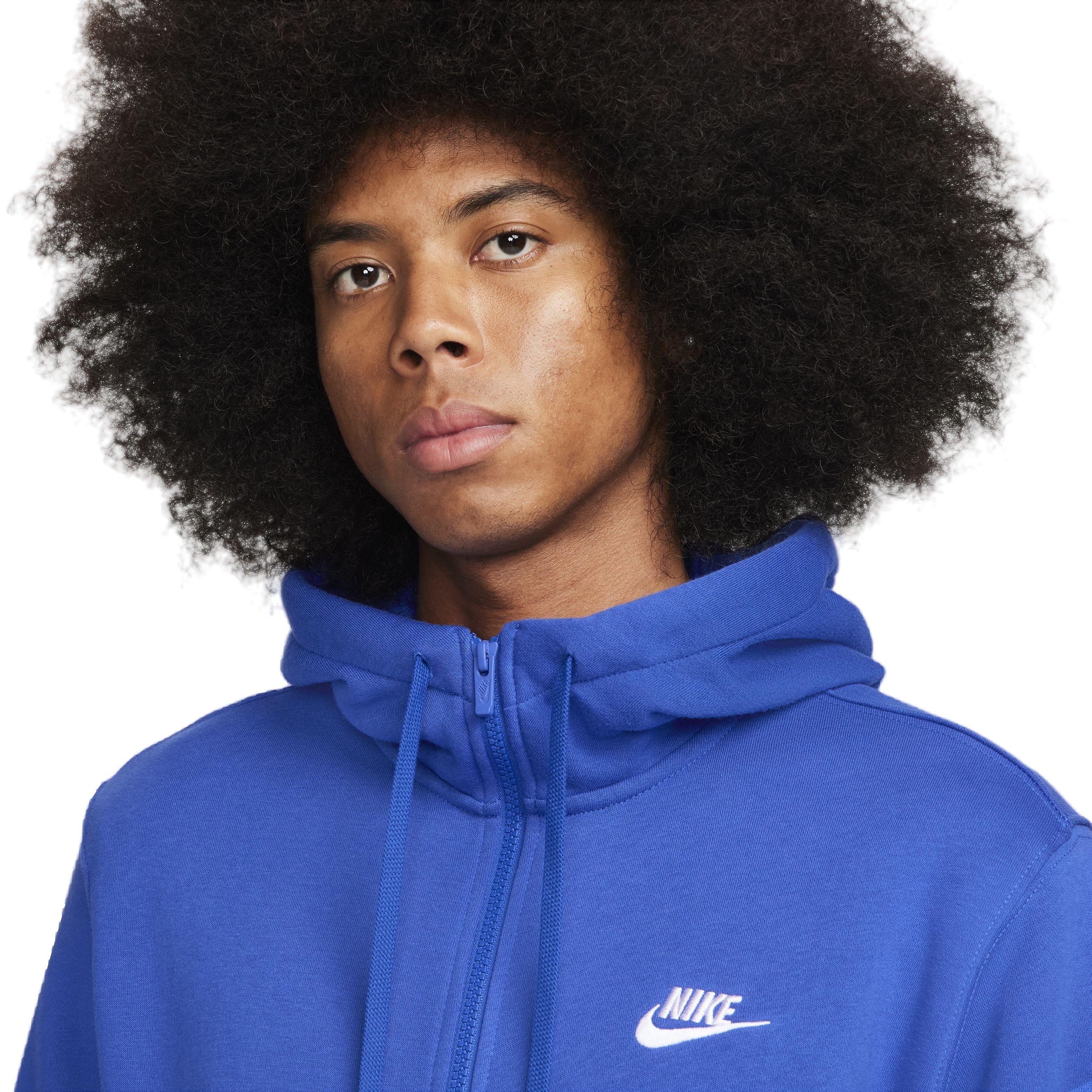 Nike Men's Sportswear Club Fleece Full-Zip Hooded Jacket - BLUE Thumbnail View 3
