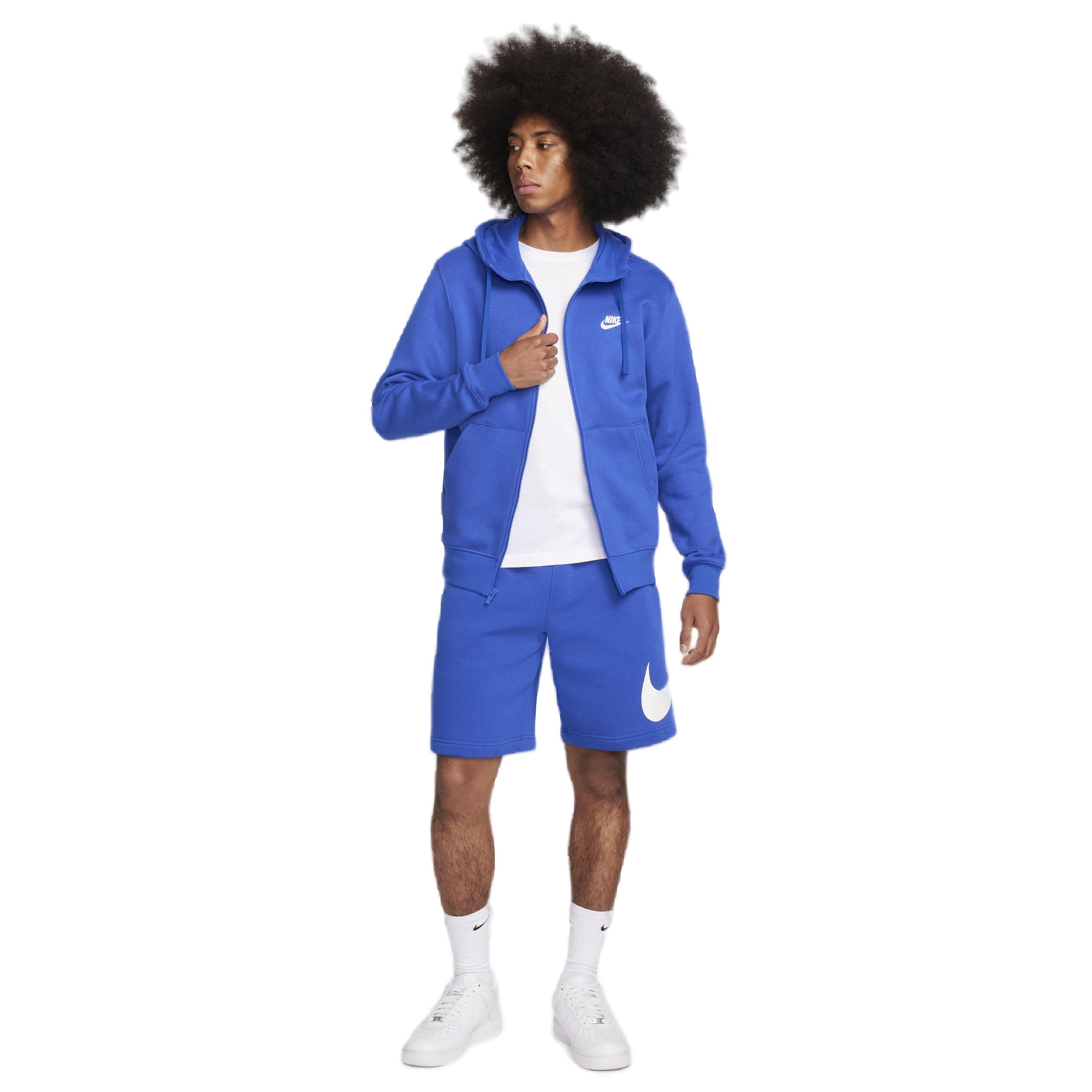 Nike Men's Sportswear Club Fleece Full-Zip Hooded Jacket - BLUE Thumbnail View 7