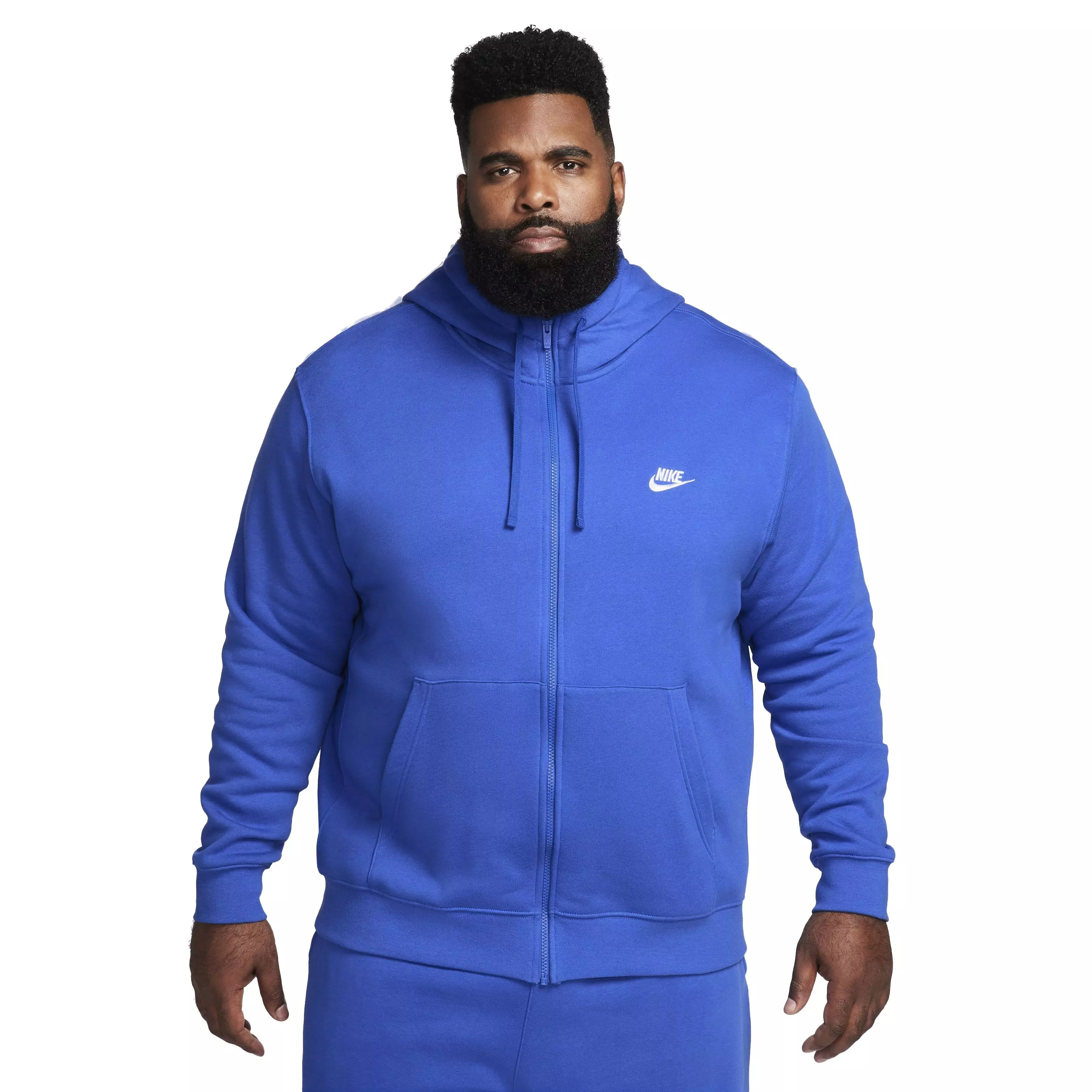 Nike Men's Sportswear Club Fleece Full-Zip Hooded Jacket - BLUE