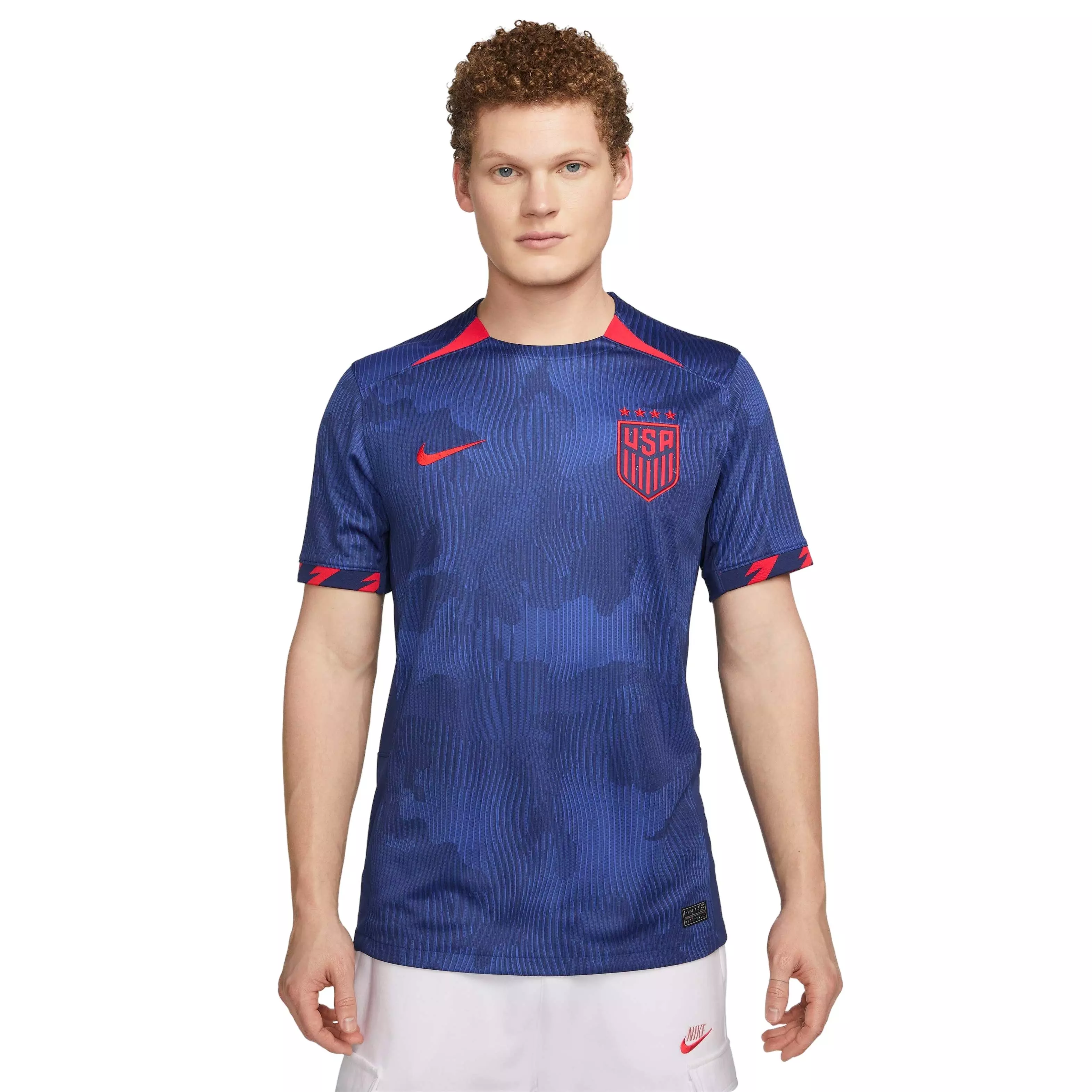 Nike Men's USWNT (4-Star) 2023 Stadium Away Dri-FIT Soccer Jersey -Royal Blue/Red - BLUE/RED