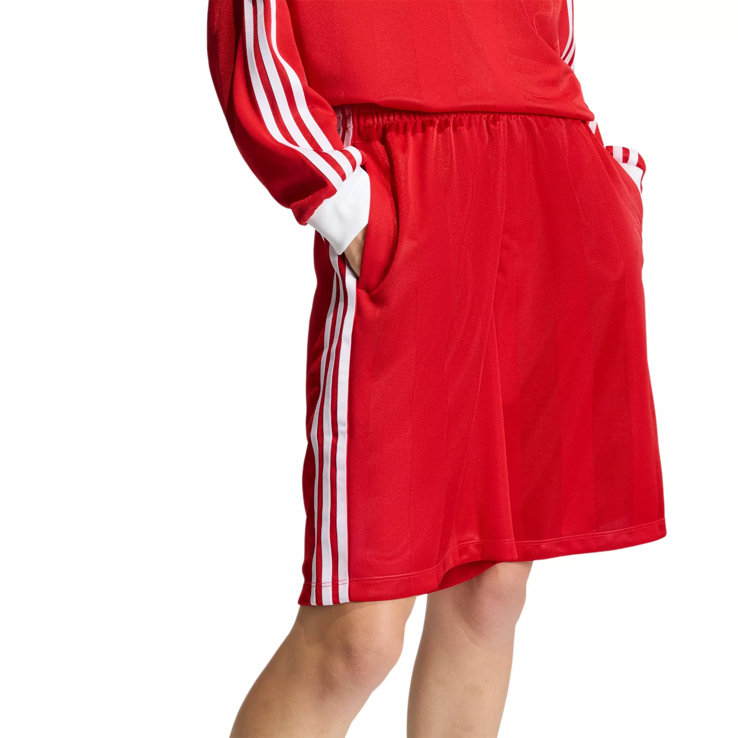 adidas Originals Women's 3-Stripes Jacquard Jorts - Red - RED