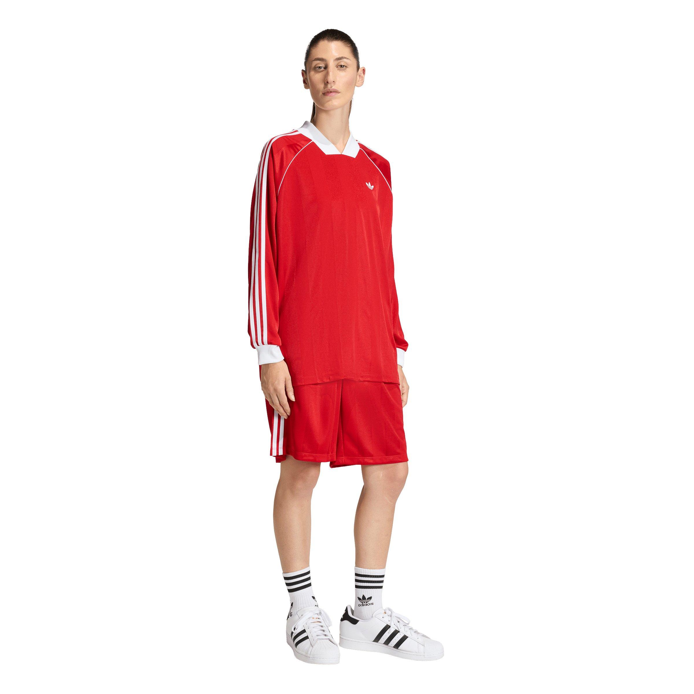 adidas Originals Women's 3-Stripes Jacquard Jorts - Red - RED Thumbnail View 5
