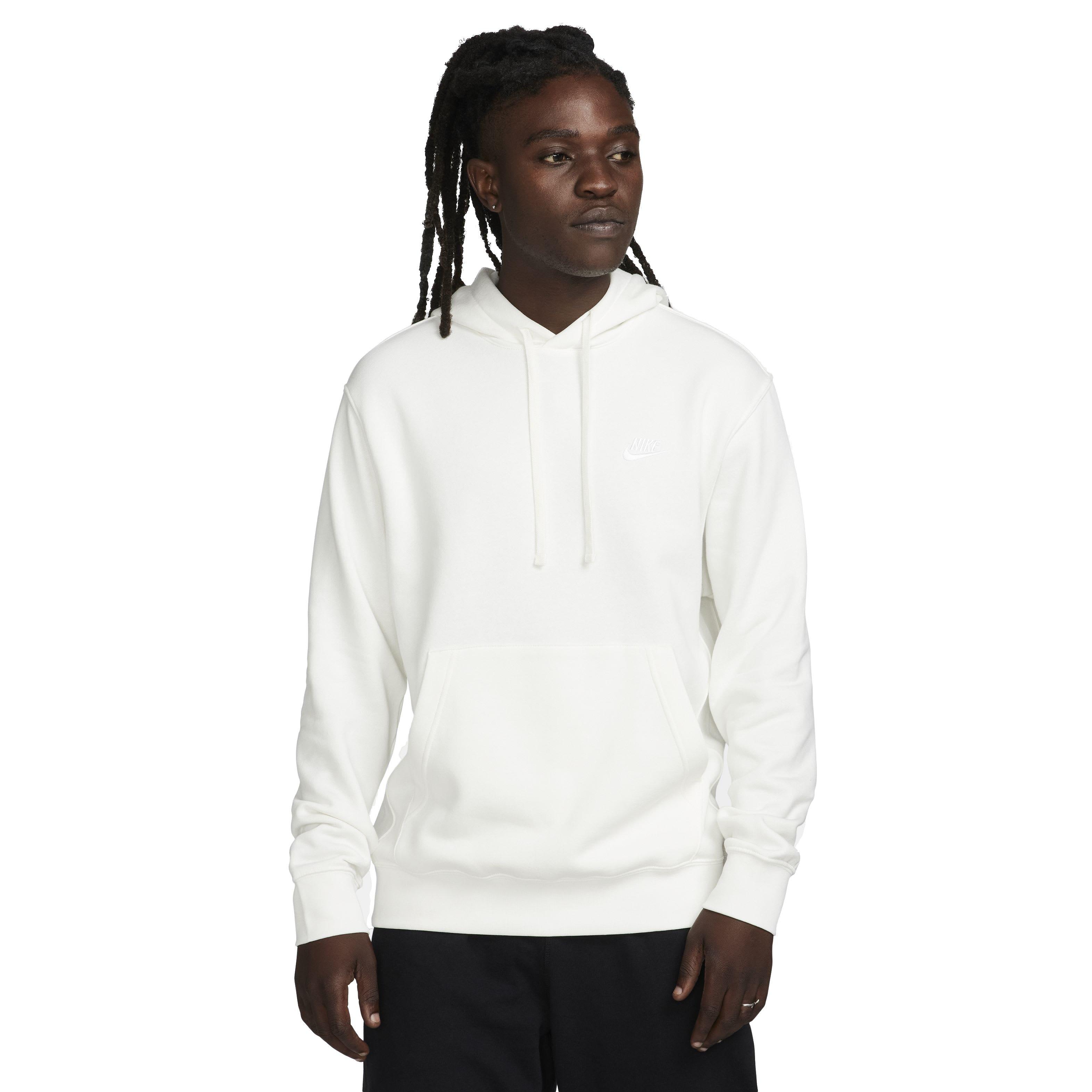 Nike Men's Sportswear Club Fleece Pullover Hoodie - White - WHITE Thumbnail View 1