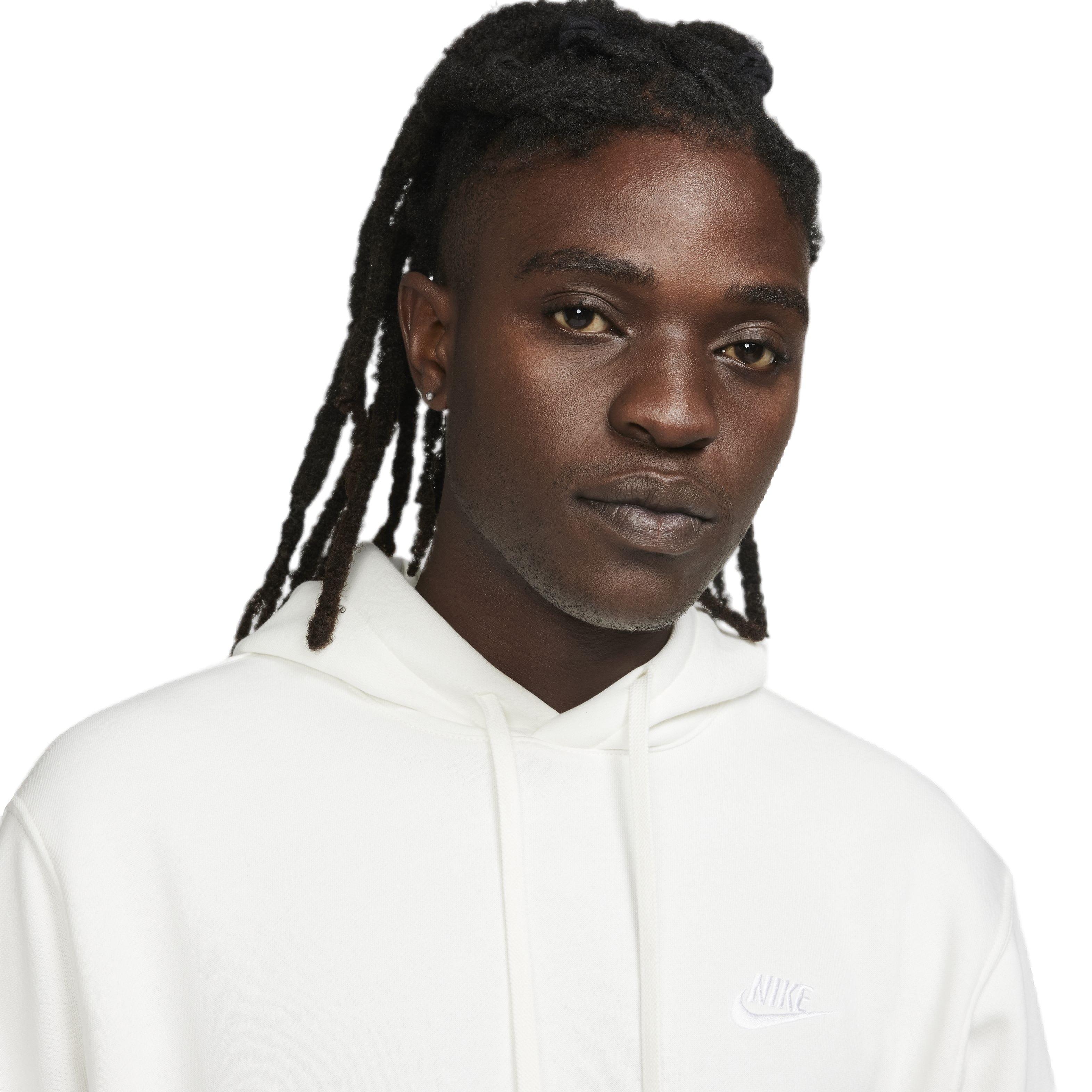 Nike Men's Sportswear Club Fleece Pullover Hoodie - White - WHITE Thumbnail View 3