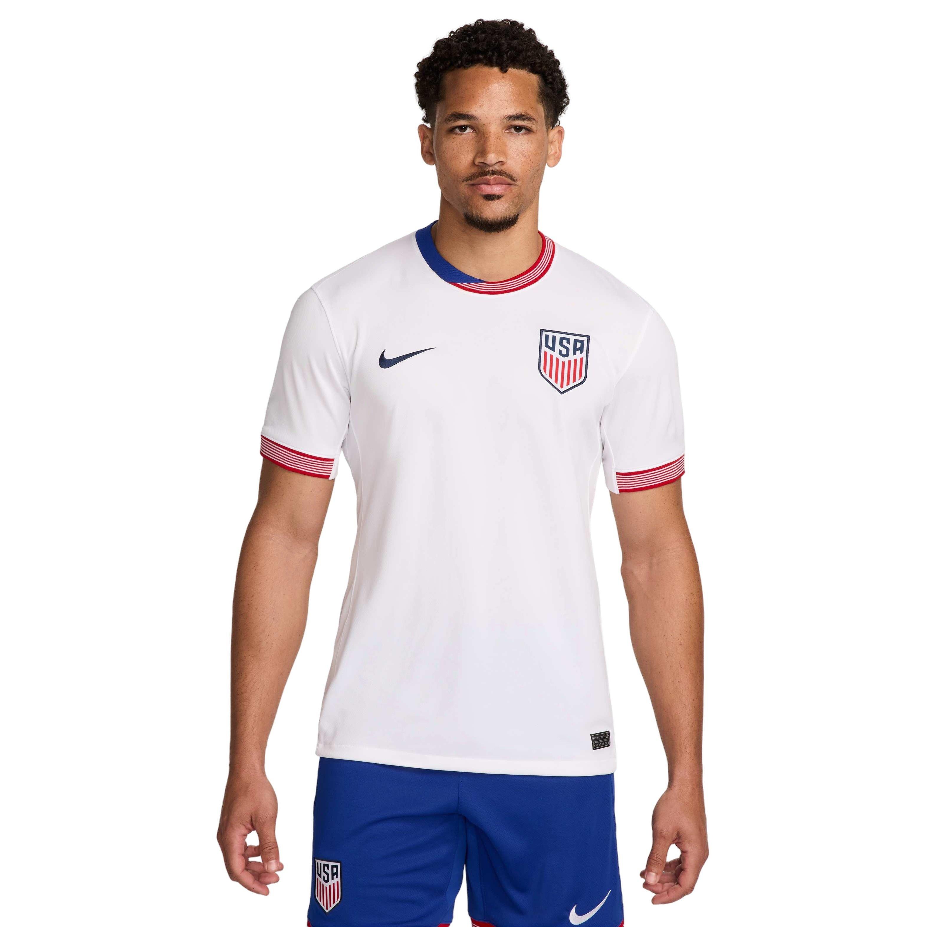 Nike Men's USMNT 2024 Stadium Home Dri-FIT Soccer Replica Jersey - White - WHITE Thumbnail View 1