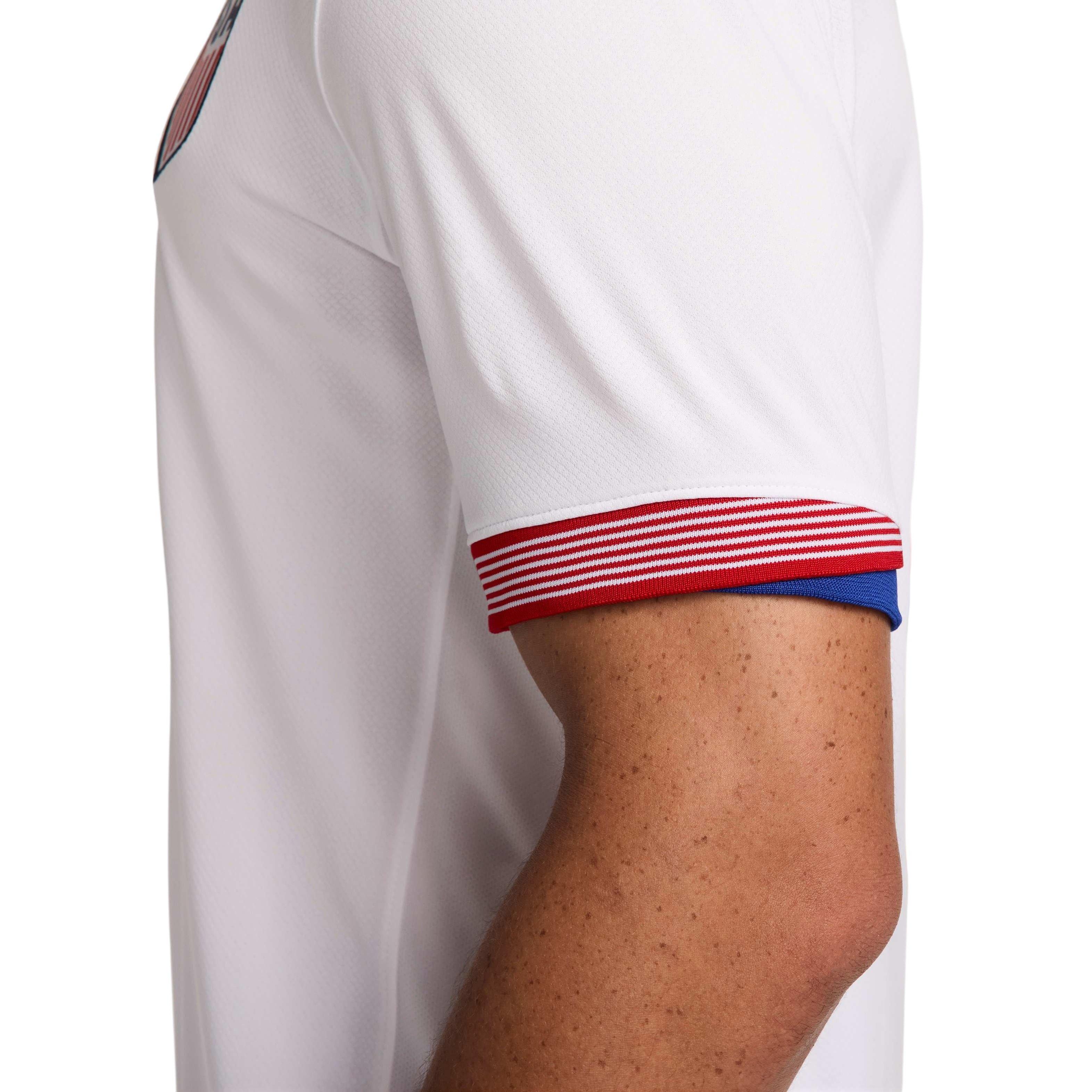 Nike Men's USMNT 2024 Stadium Home Dri-FIT Soccer Replica Jersey -White - WHITE Thumbnail View 8
