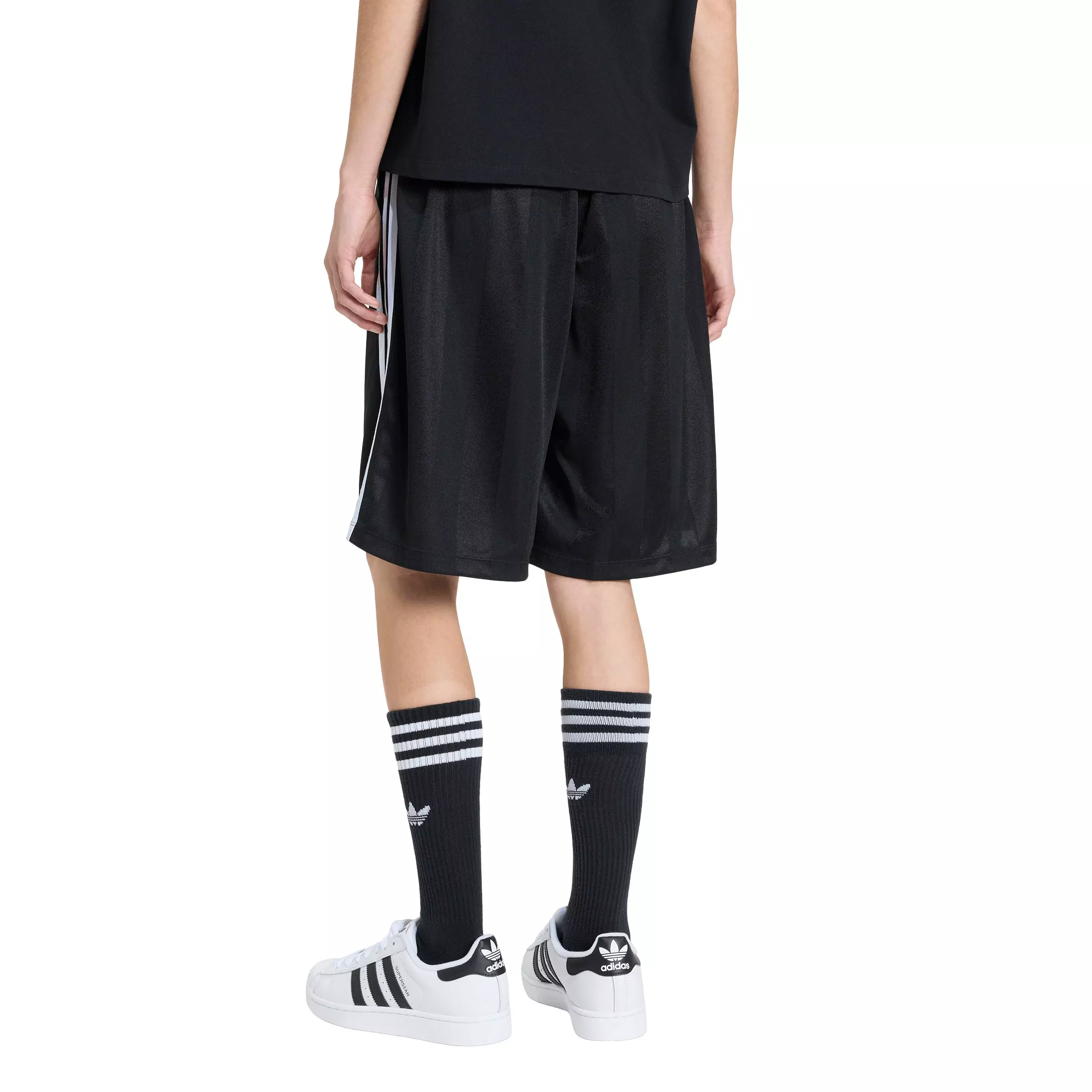 adidas Originals Women's 3-Stripes Jacquard Jorts -Black - BLACK