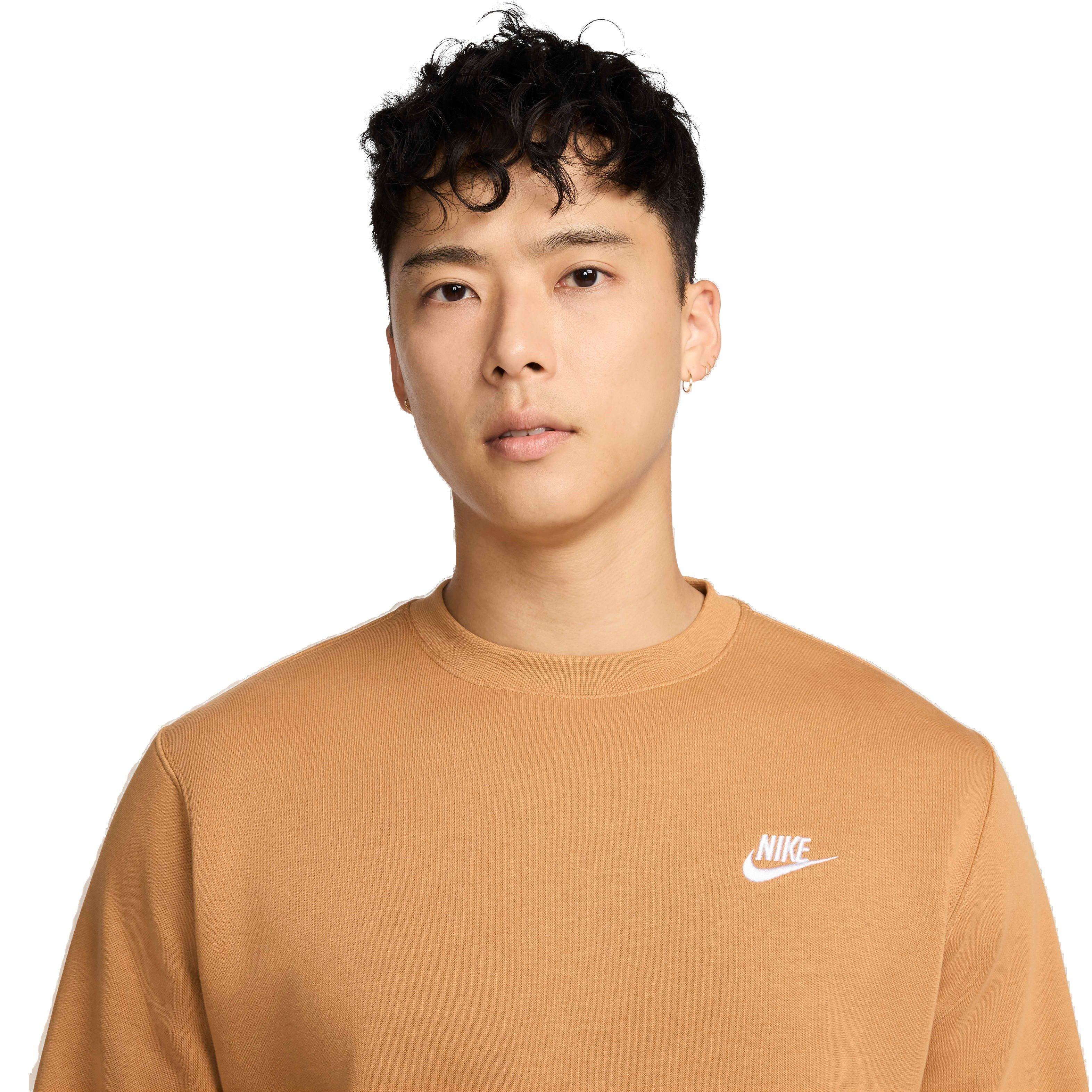 Nike Men's Sportswear Club Fleece Crewneck - BROWN Thumbnail View 3