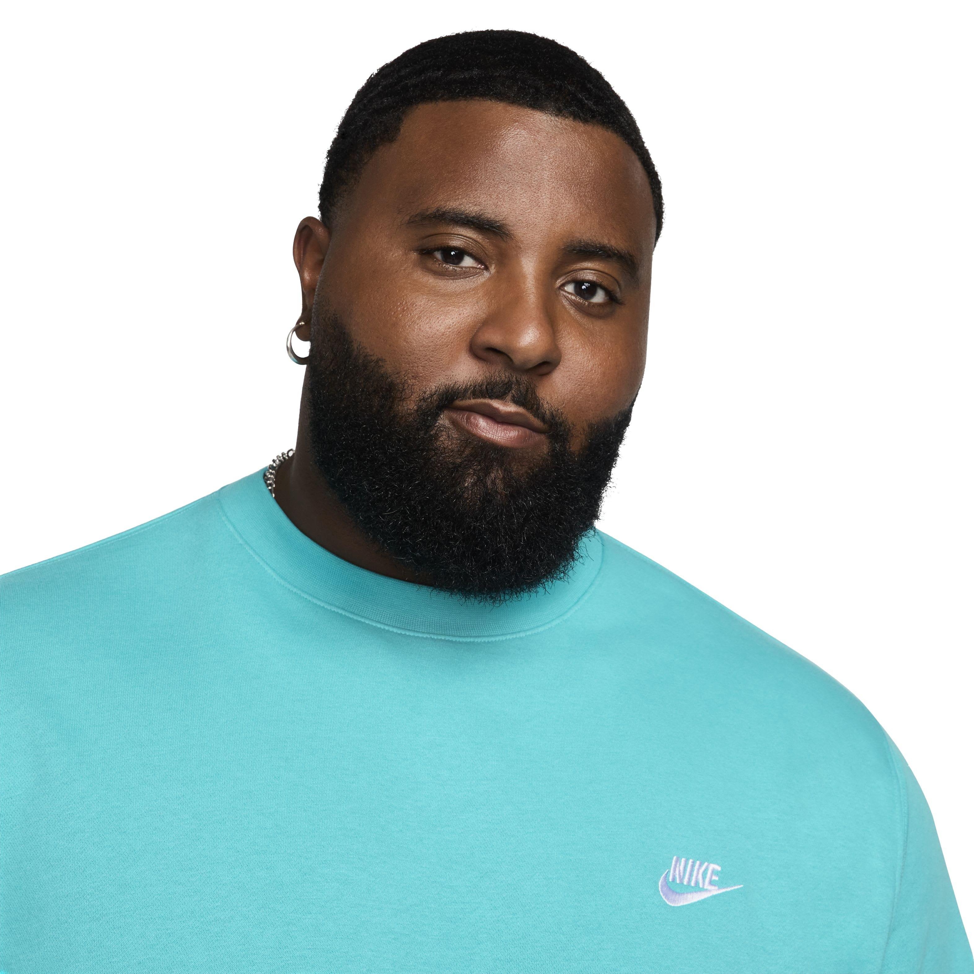 Nike Men's Sportswear Club Fleece Crewneck - AQUA Thumbnail View 8