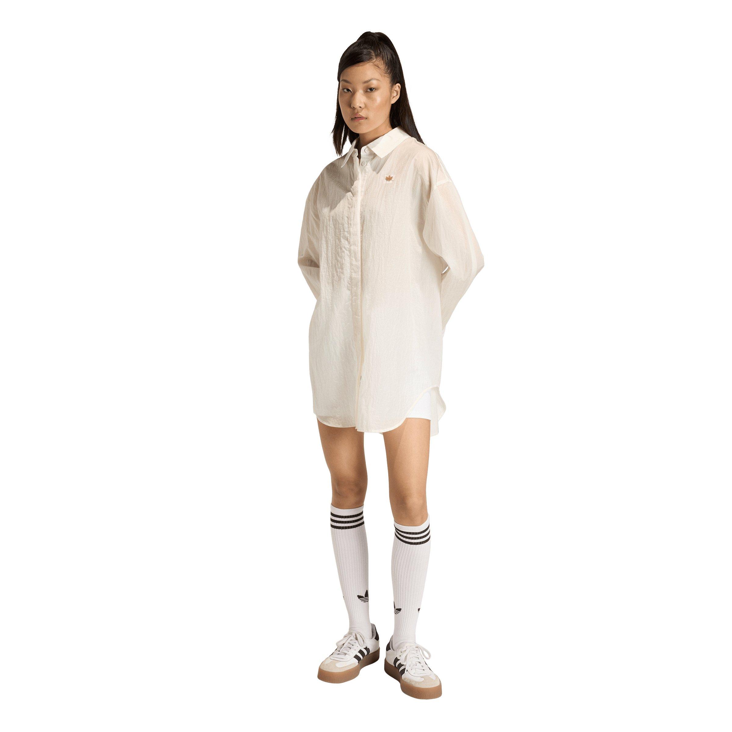 adidas Originals Women's Shirt Dress - Off-White - OFF-WHITE Thumbnail View 1