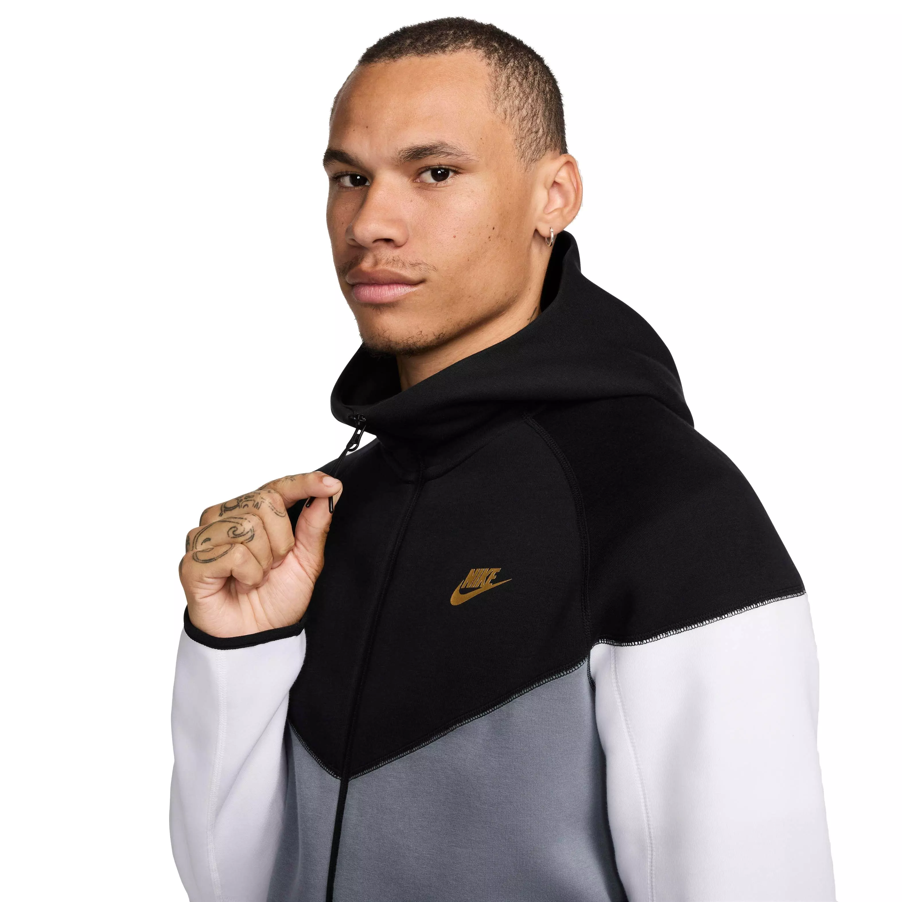 Nike Men's Sportswear Tech Fleece Windrunner Full-Zip Hooded Jacket - BLACK