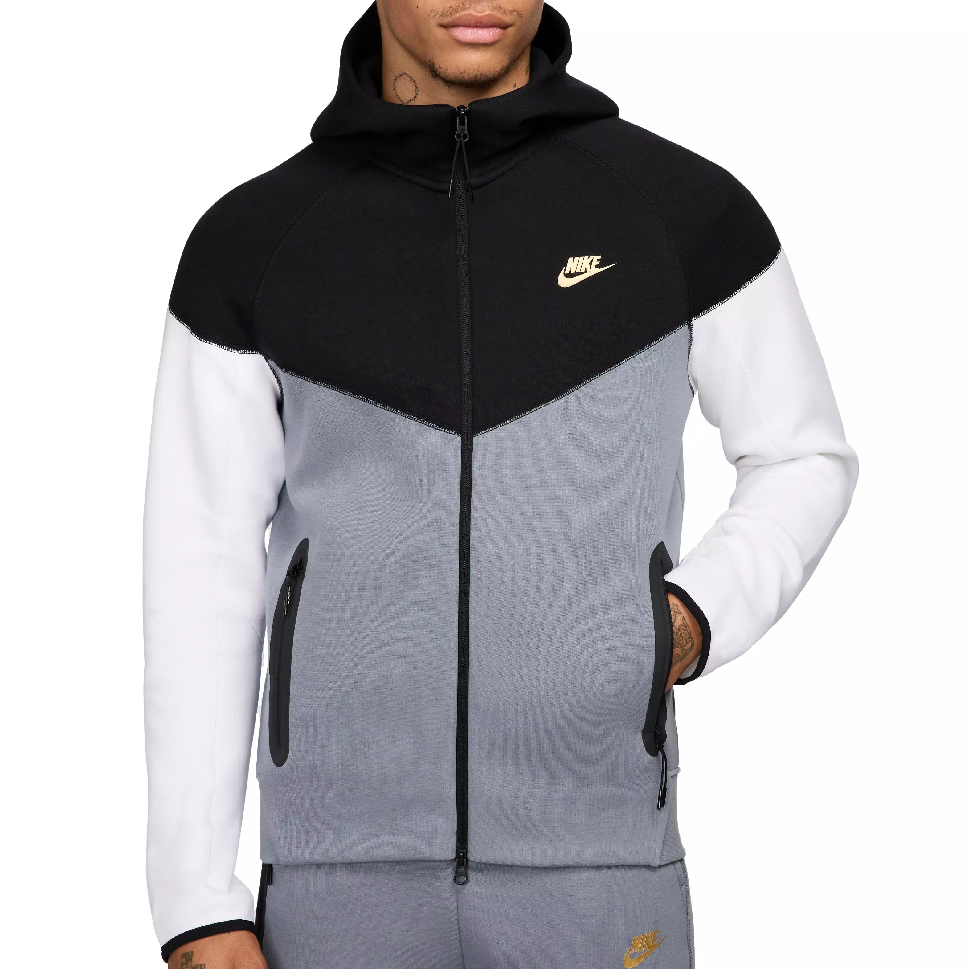 Nike Men's Sportswear Tech Fleece Windrunner Full-Zip Hooded Jacket - BLACK