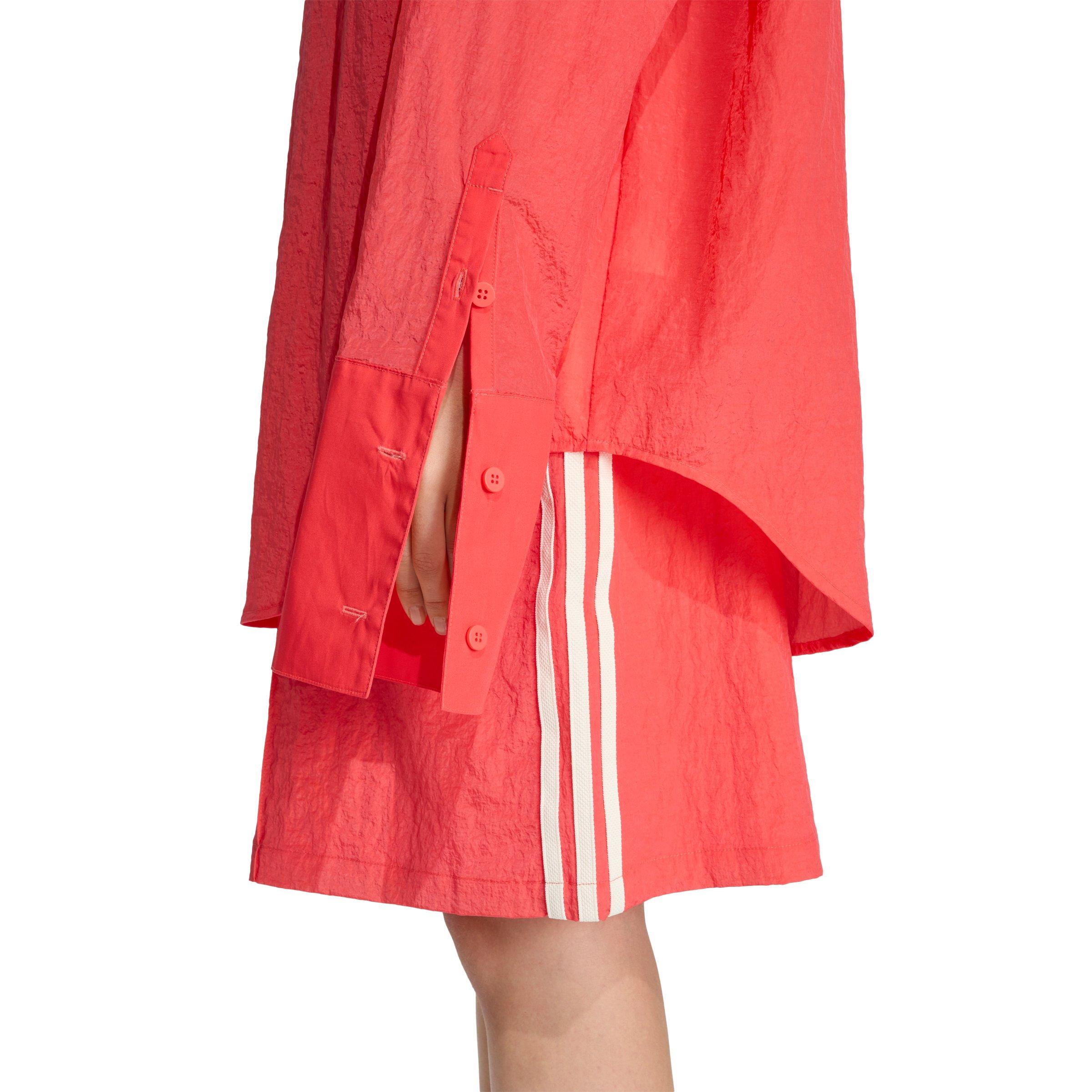 adidas Originals Women's Shirt Dress - Red - RED Thumbnail View 4
