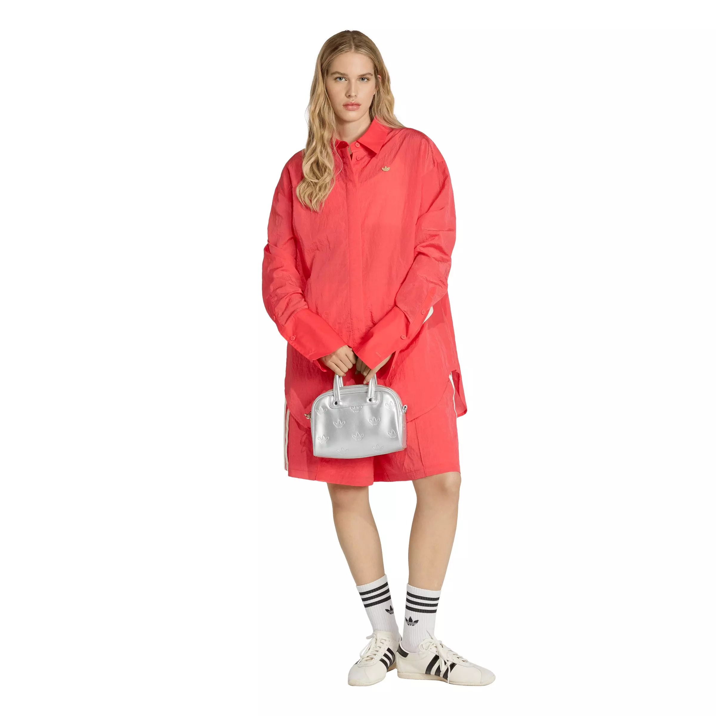adidas Originals Women's Shirt Dress -Red - RED