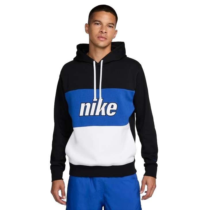 Nike Men's Sportswear Colorblock 2.0 Pullover Hoodie - BLACK/ROYAL Thumbnail View 1