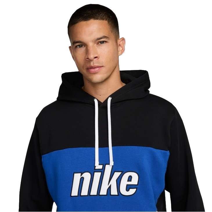 Nike Men's Sportswear Colorblock 2.0 Pullover Hoodie - BLACK/ROYAL Thumbnail View 3