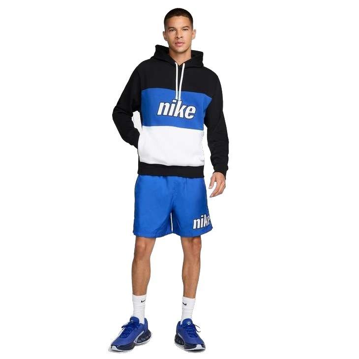 Nike Men's Sportswear Colorblock 2.0 Pullover Hoodie - BLACK/ROYAL Thumbnail View 7