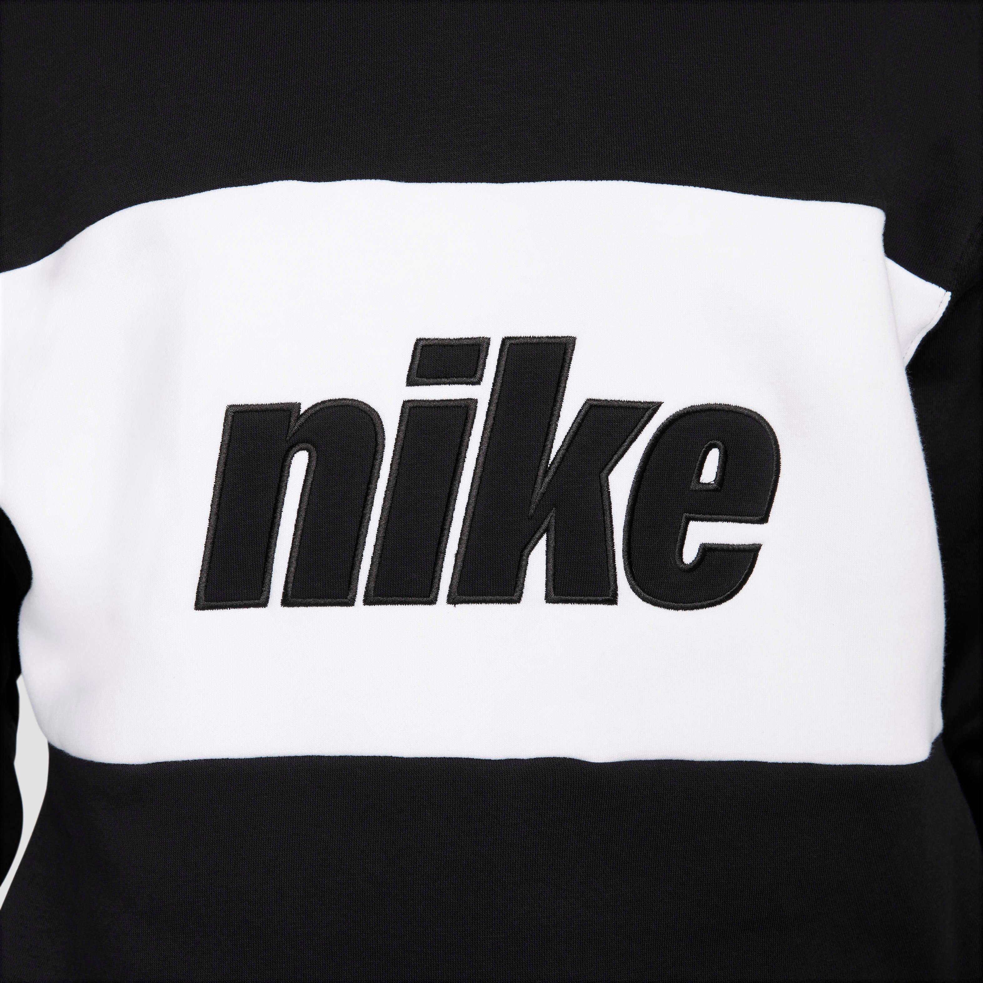 Nike Men's Sportswear Colorblock 2.0 Pullover Hoodie - BLACK/WHITE Thumbnail View 4