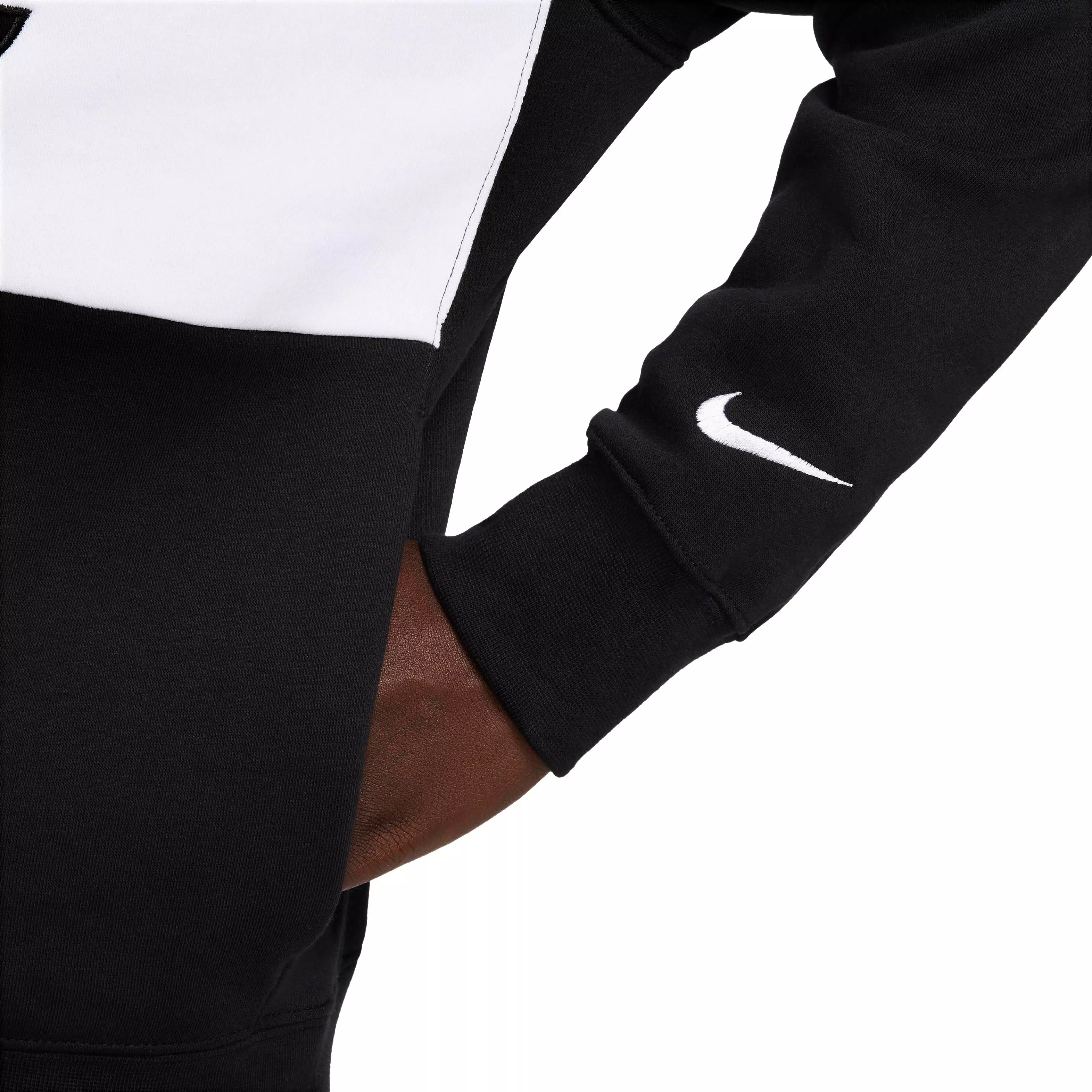 Nike Men's Sportswear Colorblock 2.0 Pullover Hoodie - BLACK/WHITE