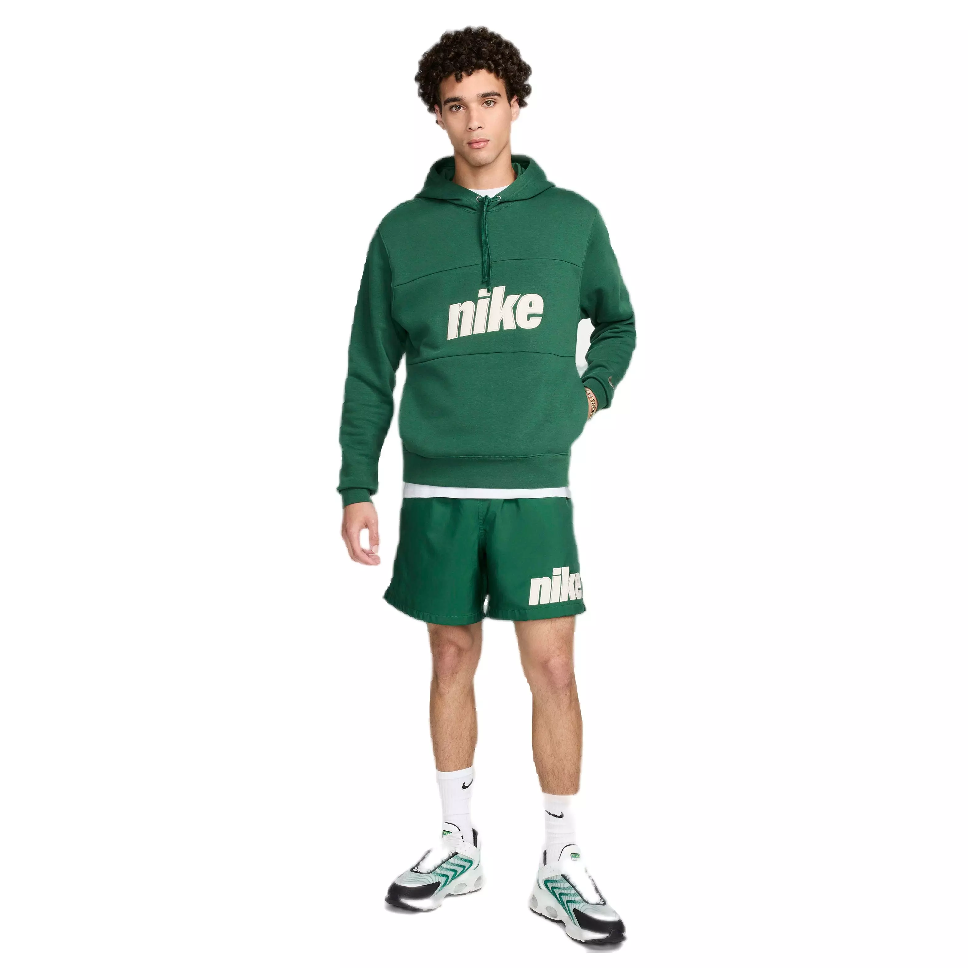Nike Men's Sportswear Colorblock 2.0 Pullover Hoodie - GREEN