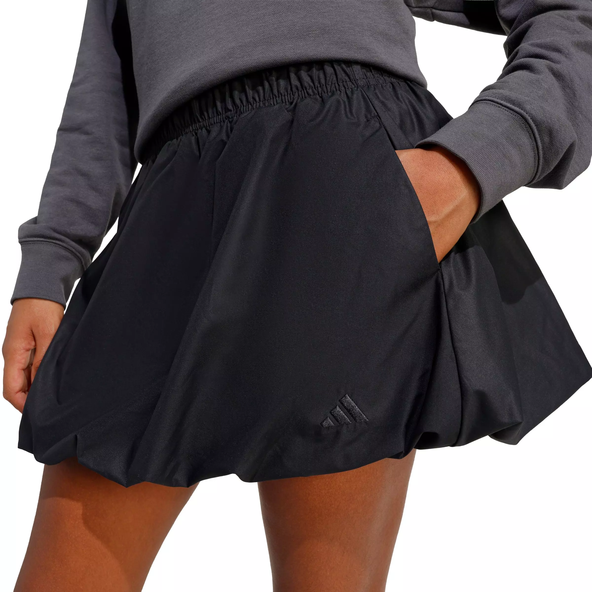 adidas Women's Seasonal Essentials Woven Bubble Skirt - Black - BLACK