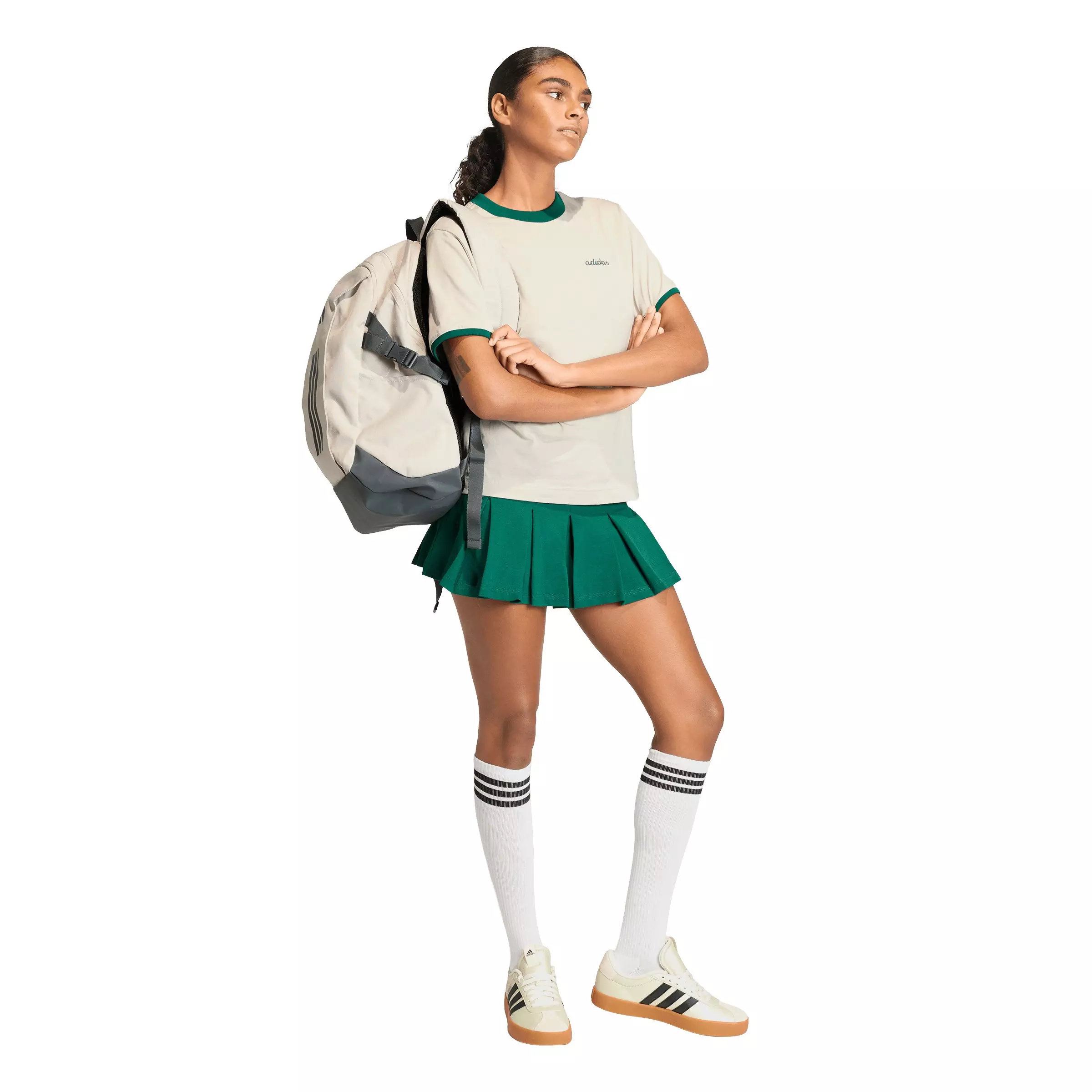 adidas Women's Seasonal Essentials Colorpop Skirt with Inner Leggings - Green - GREEN