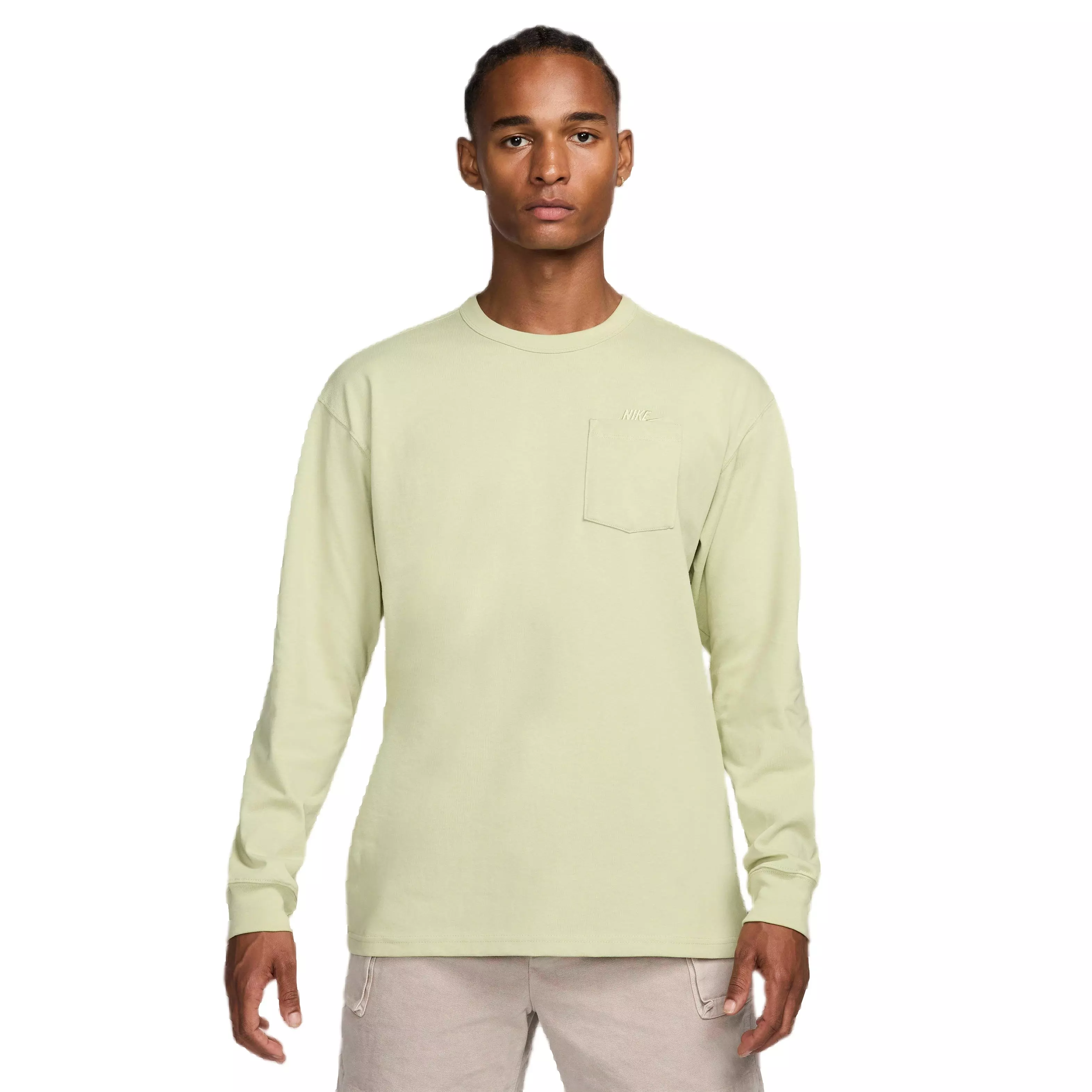Nike Men's Sportswear Premium Essentials Long-Sleeve Pocket T-Shirt - GREEN