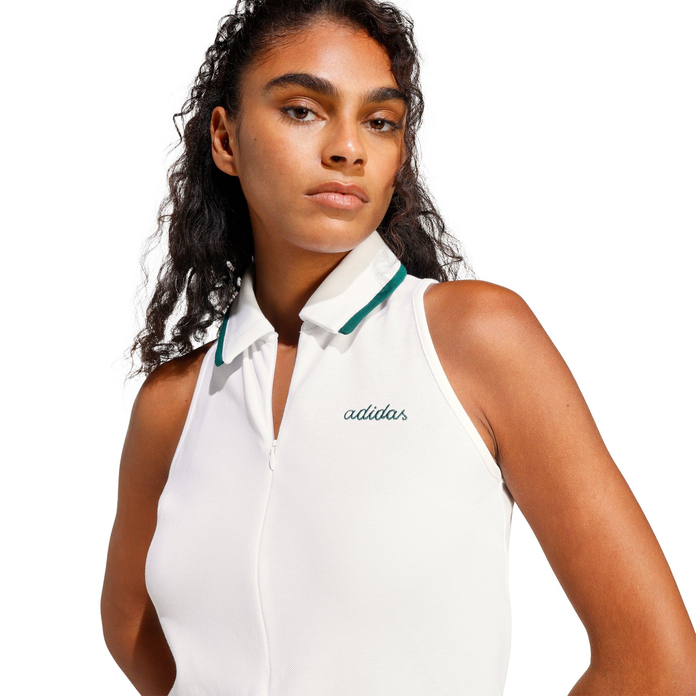 adidas Women's Seasonal Essentials Colorpop Dress with Embroidered Graphic - White - WHITE Thumbnail View 3