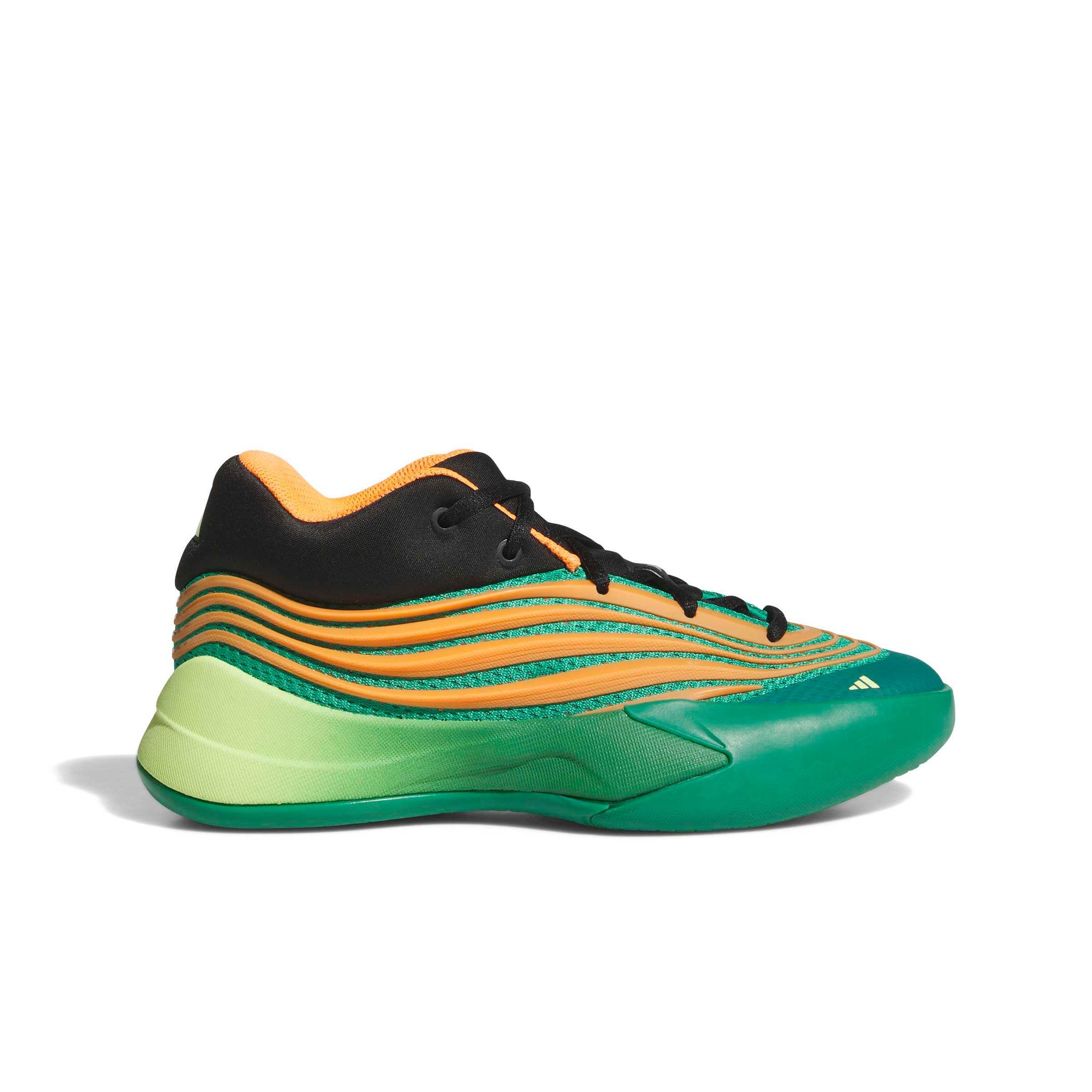 adidas Dame X "Court Green/Lucid Orange/Frozen Lemon" Grade School Boys' Shoe - GREEN/ORANGE/LEMON