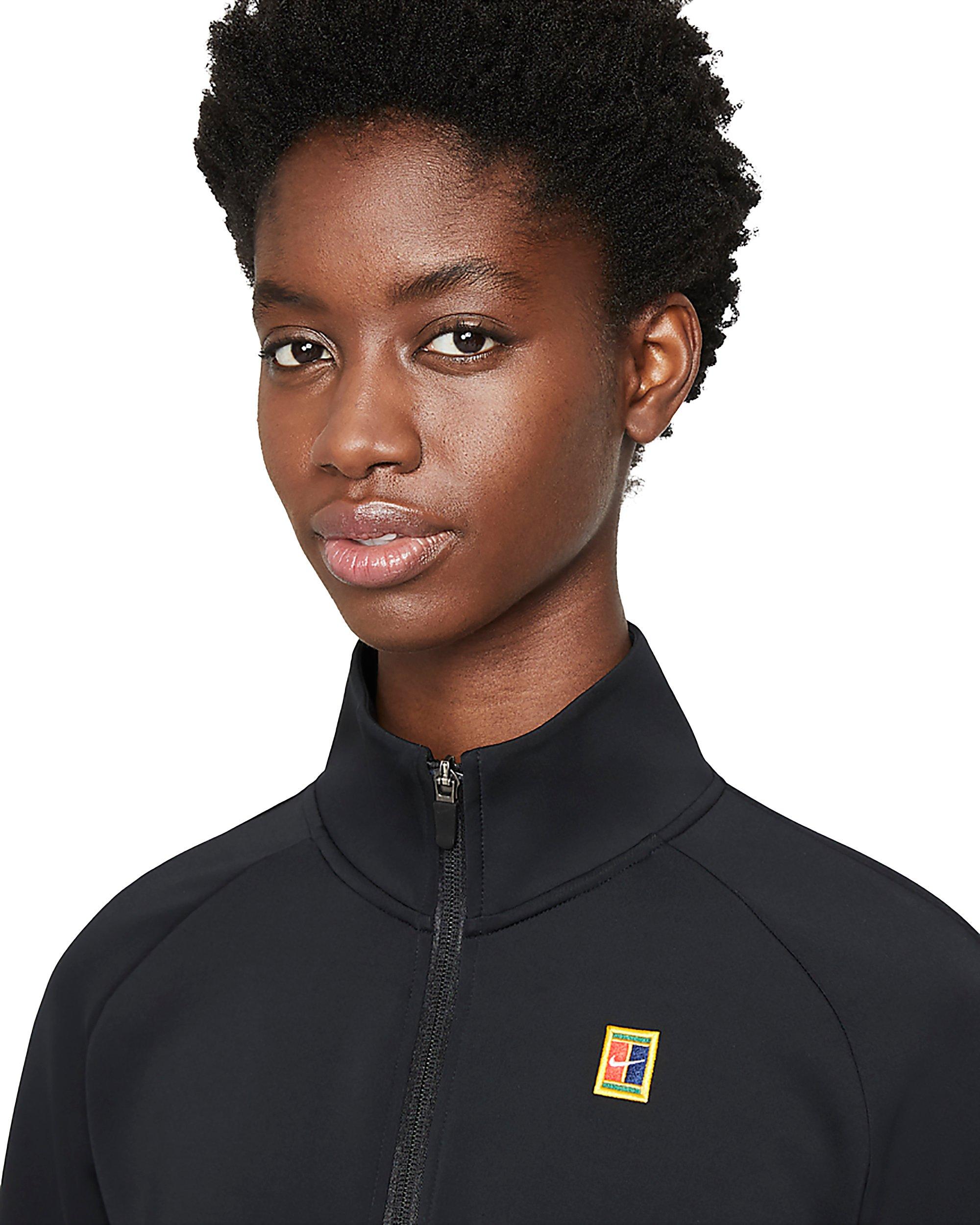 Nike Women's Court Dri-FIT Heritage Full-Zip Tennis Jacket - BLACK Thumbnail View 1