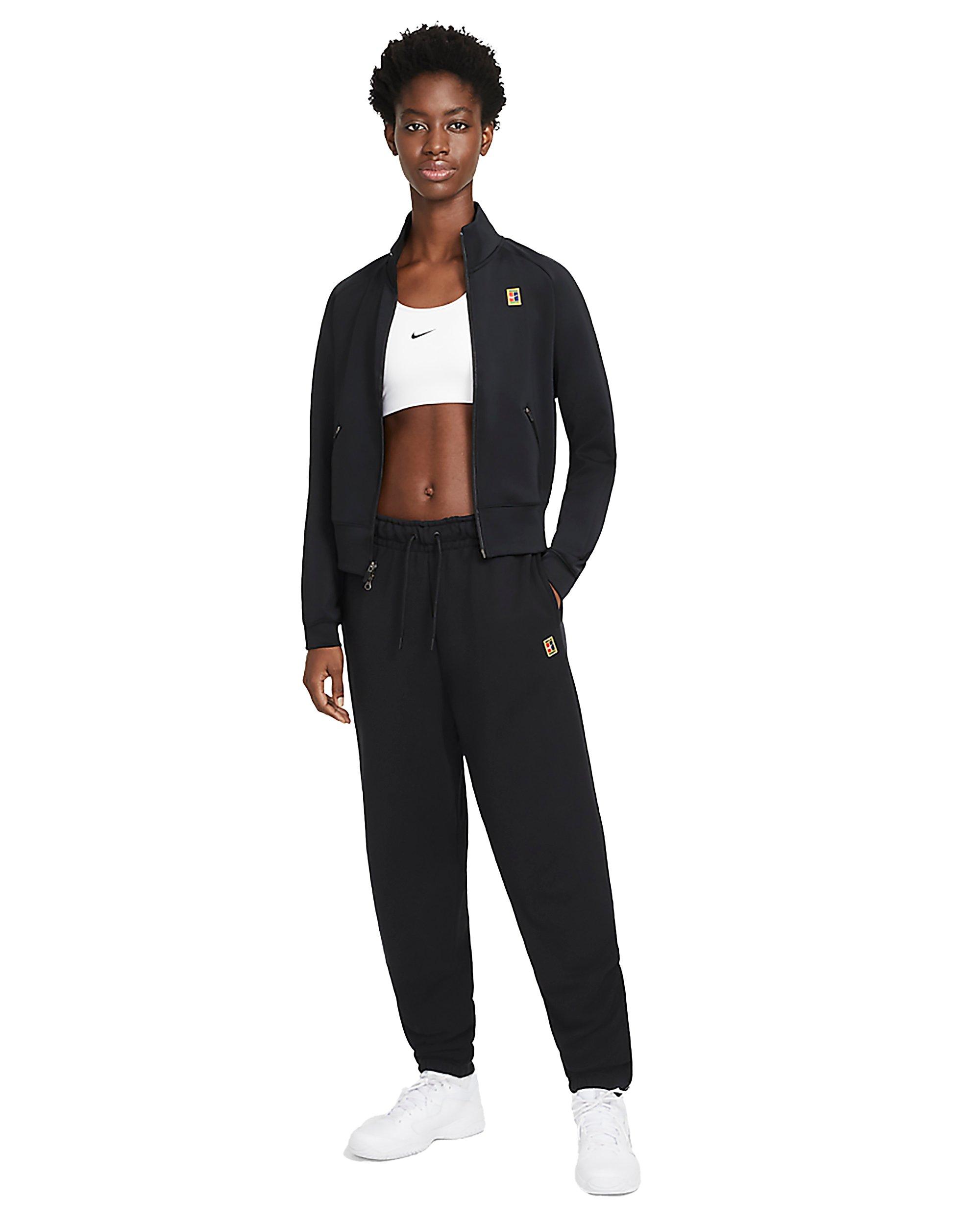 Nike Women's Court Dri-FIT Heritage Full-Zip Tennis Jacket - BLACK Thumbnail View 3