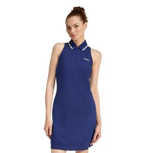 adidas Women's Seasonal Essentials Colorpop Dress with Embroidered Graphic -Dk Blue