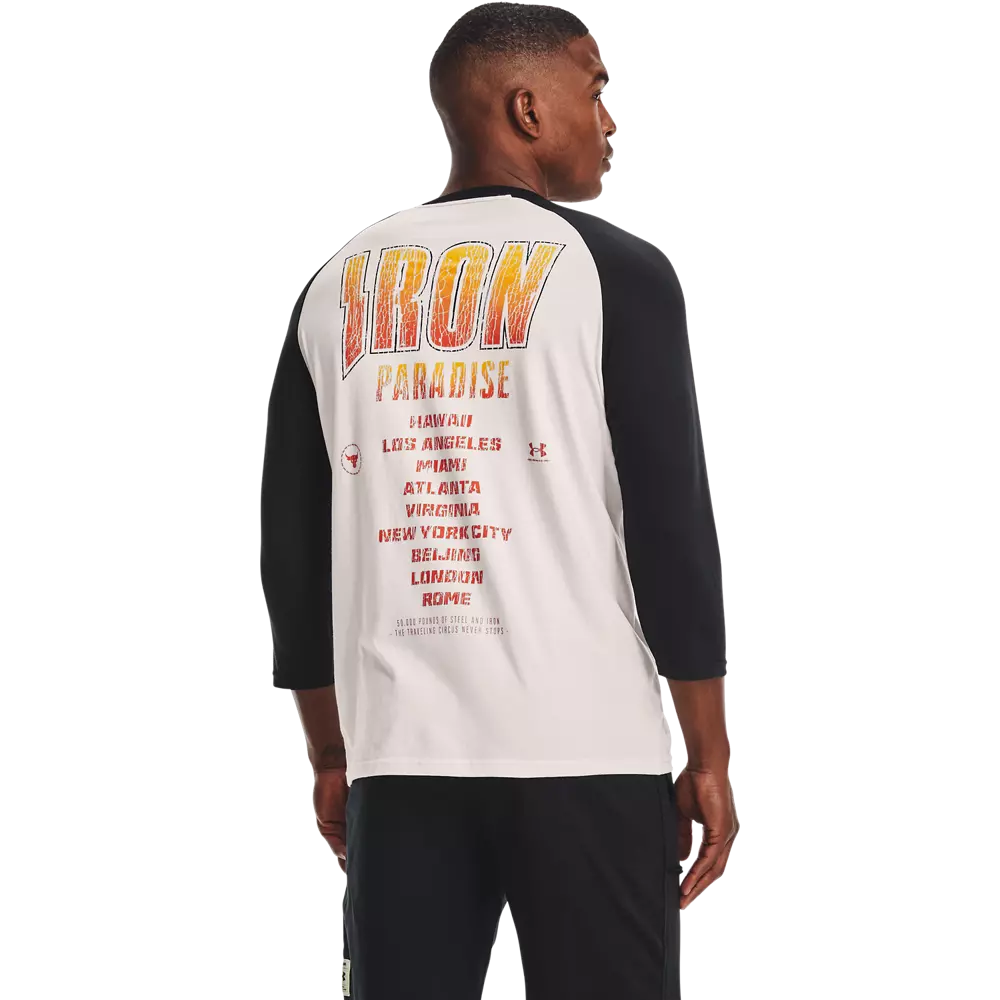 Under Armour Men's Project Rock BSR ¾ Sleeve Shirt - WHITE