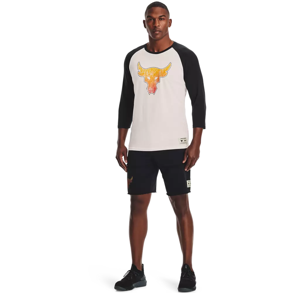 Under Armour Men's Project Rock BSR ¾ Sleeve Shirt - WHITE