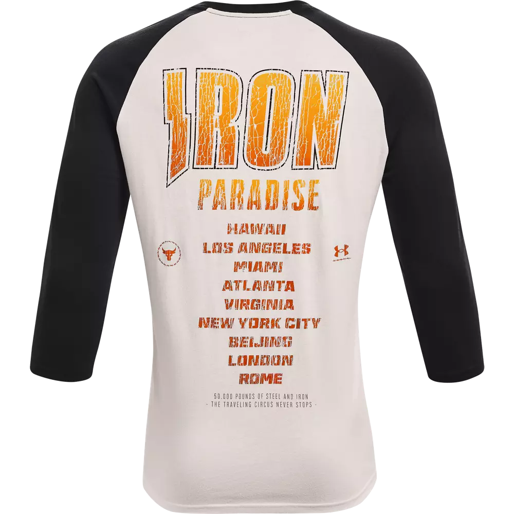 Under Armour Men's Project Rock BSR ¾ Sleeve Shirt - WHITE